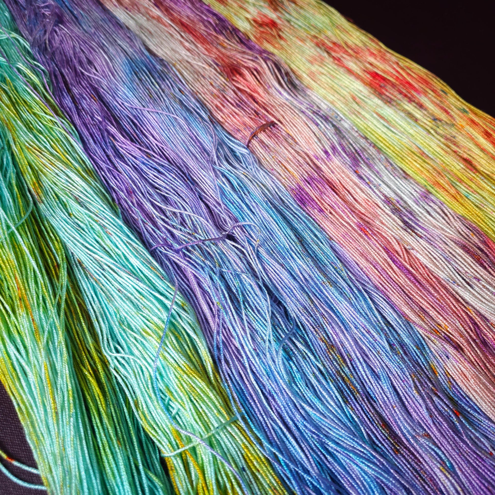Hand Dyed Vegan Yarn, Fade Set, Rainbow Popsicle Fade, Tencel / Bamboo Yarn, Mercerized Cotton, Hand Painted Fingering/DK Weight Thread