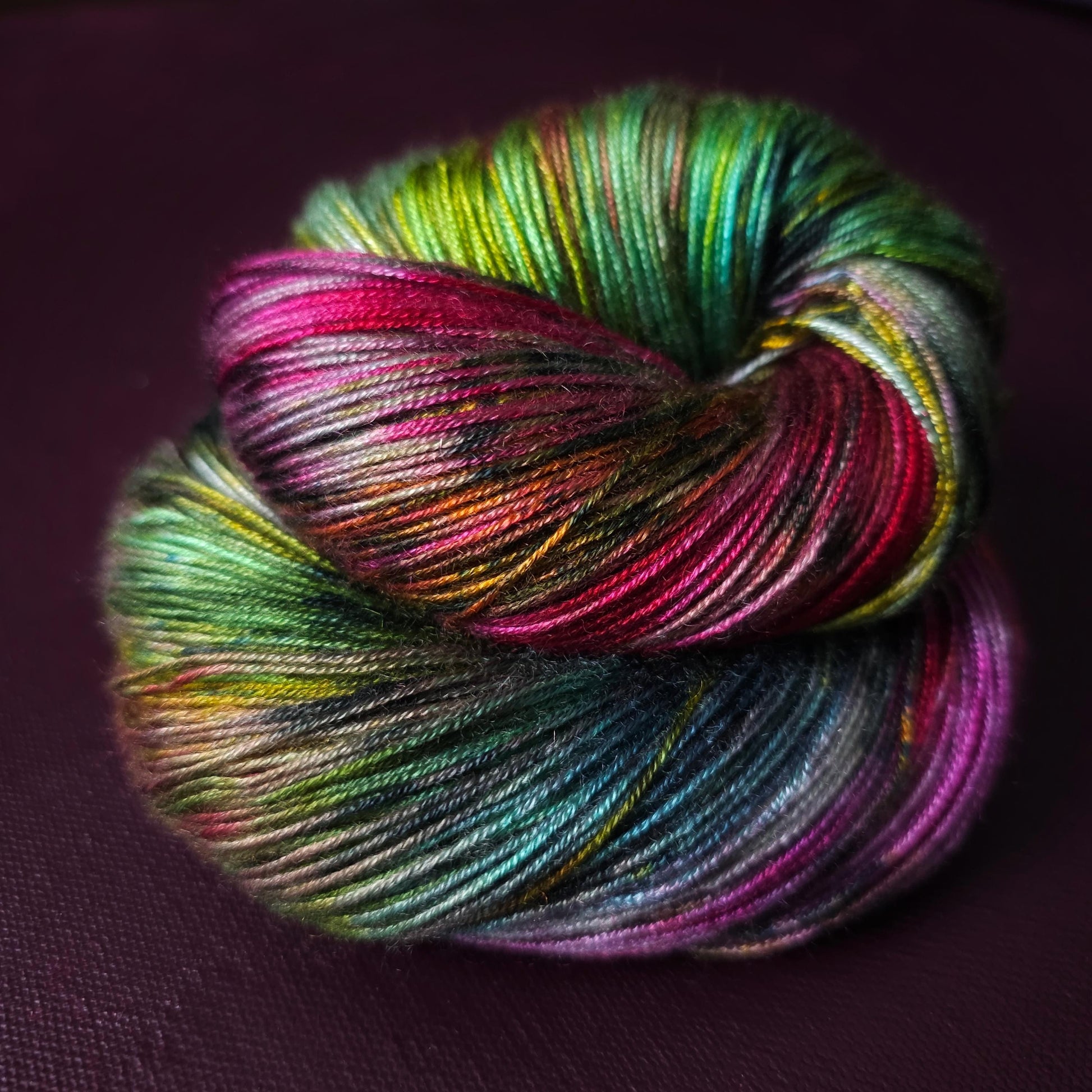 Hand dyed vegan yarn ~ Tropical Splash, fingering / DK weight tencel OR bamboo yarn, hand painted crochet, knitting, weaving thread,