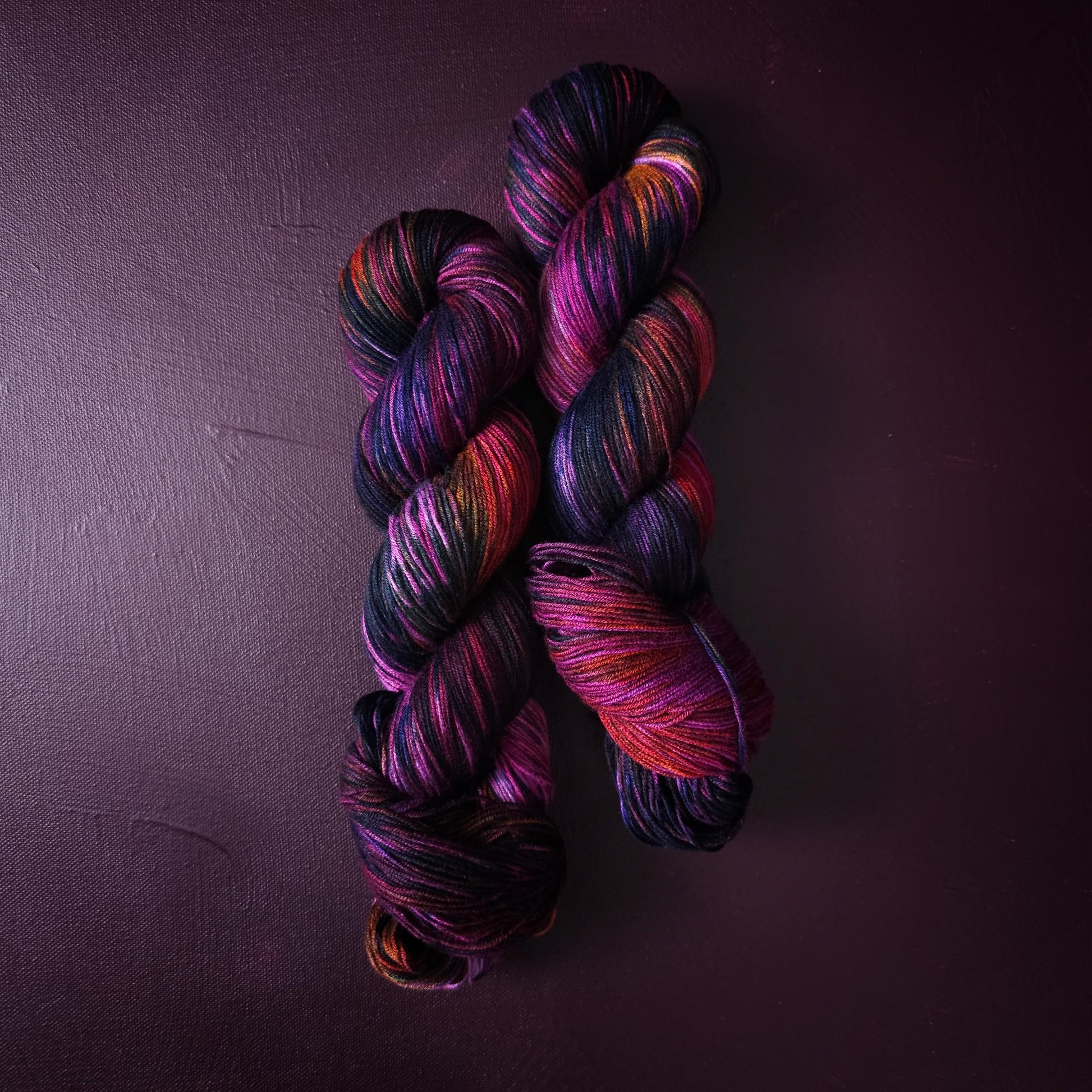 Hand dyed vegan yarn ~ Enchanted Orchid, fingering / DK weight tencel OR bamboo yarn, hand painted crochet, knitting, weaving thread,