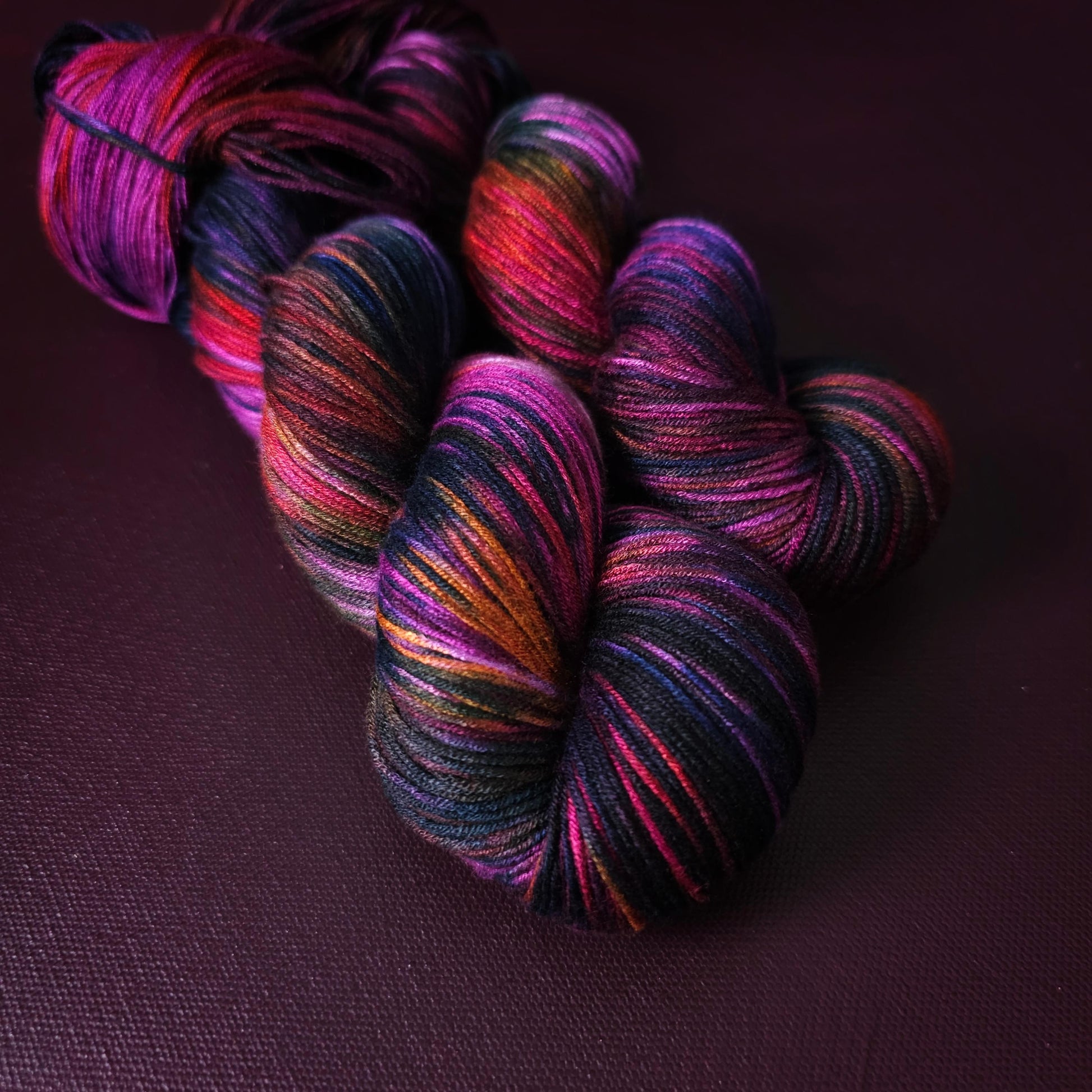 Hand dyed vegan yarn ~ Enchanted Orchid, fingering / DK weight tencel OR bamboo yarn, hand painted crochet, knitting, weaving thread,