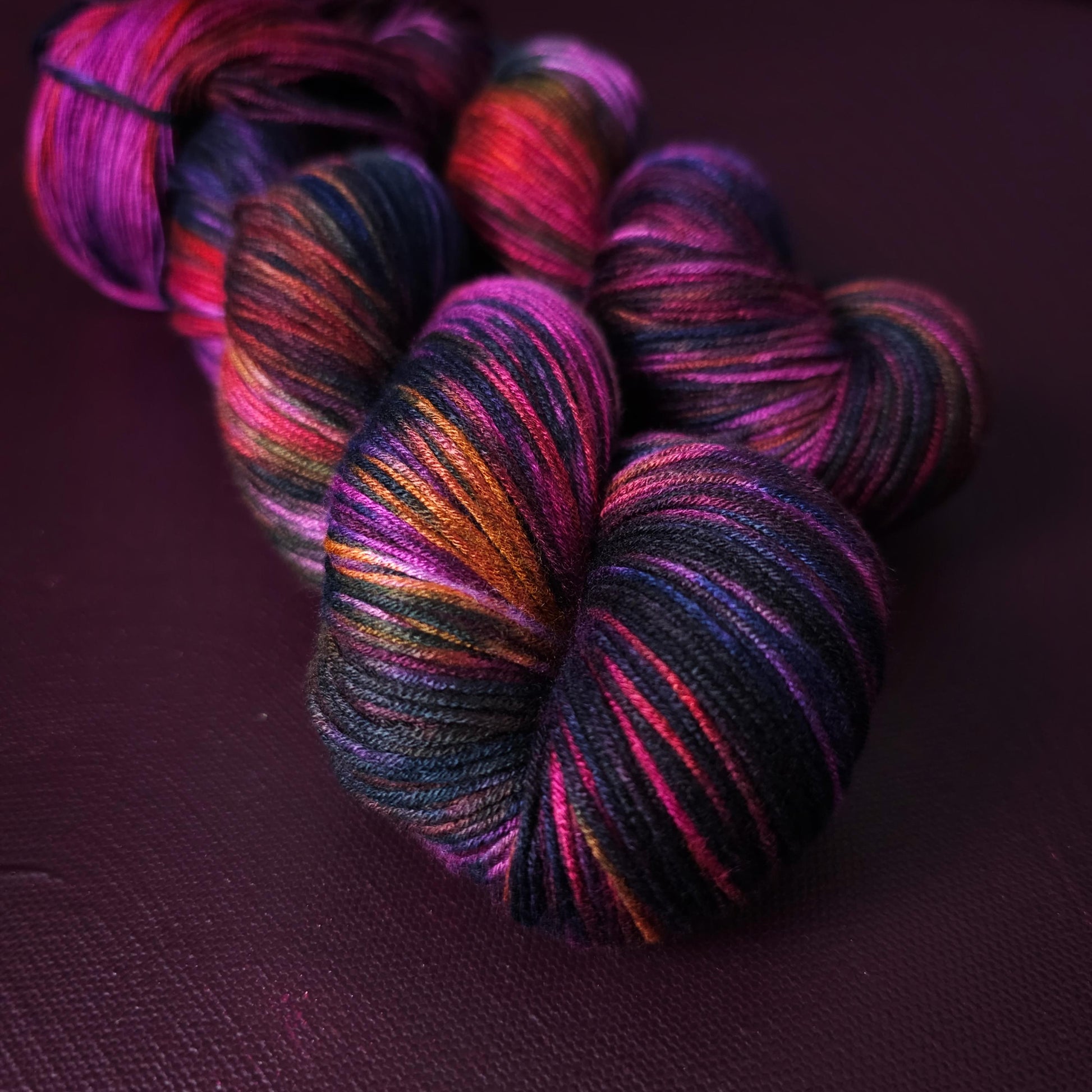 Hand dyed vegan yarn ~ Enchanted Orchid, fingering / DK weight tencel OR bamboo yarn, hand painted crochet, knitting, weaving thread,