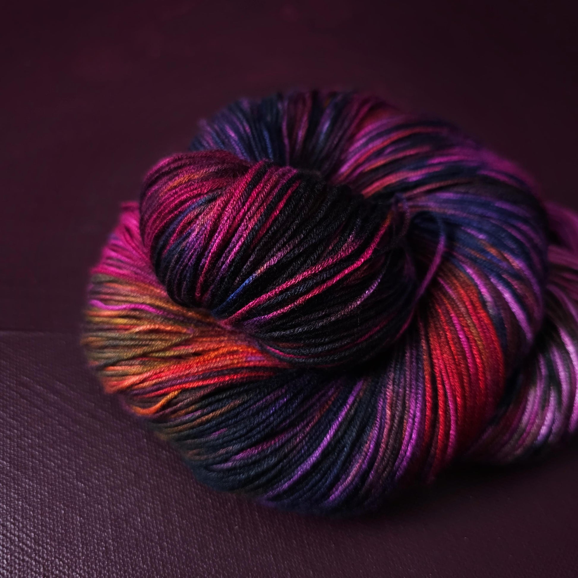 Hand dyed vegan yarn ~ Enchanted Orchid, fingering / DK weight tencel OR bamboo yarn, hand painted crochet, knitting, weaving thread,