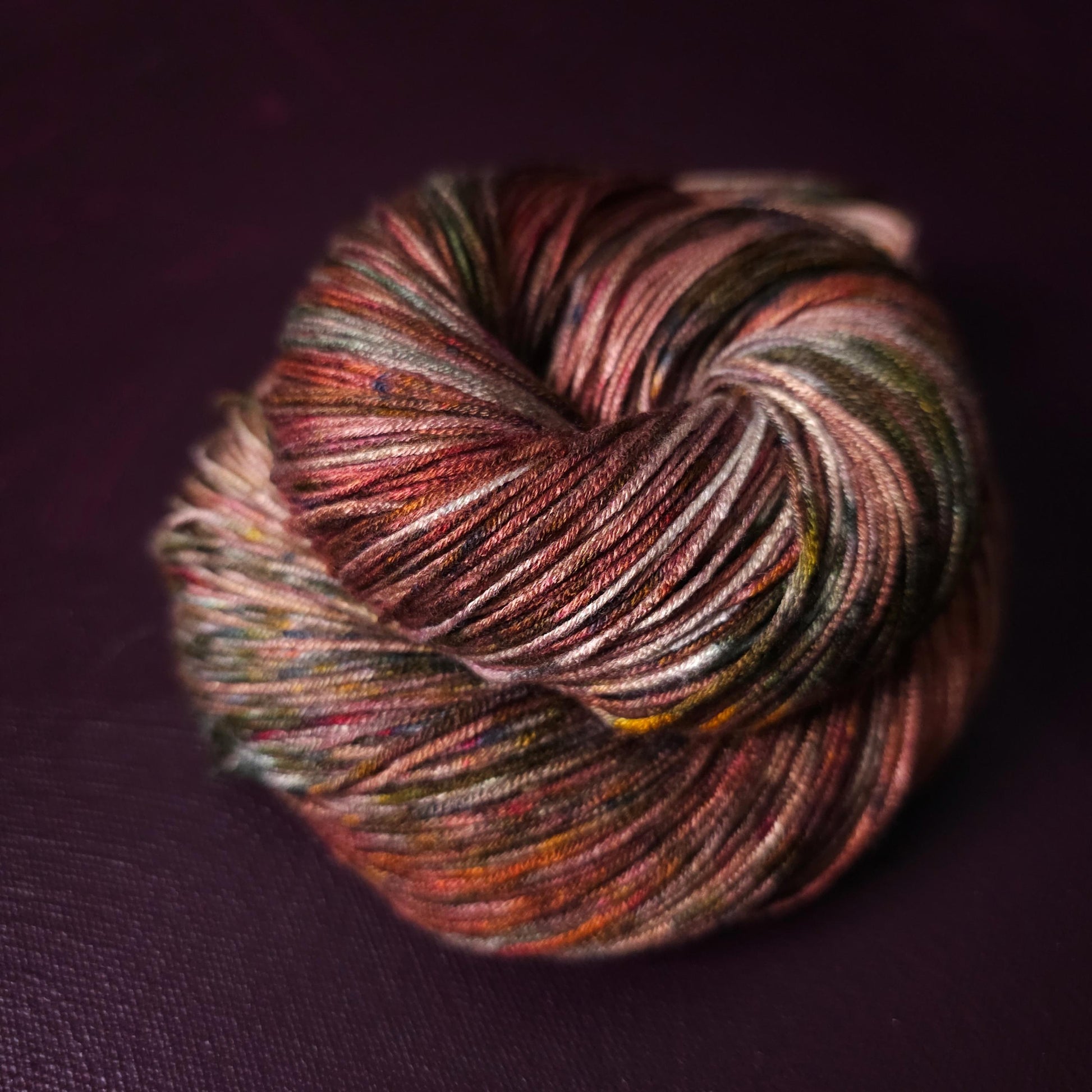 Hand dyed vegan yarn ~ Grounded, fingering / DK weight tencel OR bamboo yarn, hand painted crochet, knitting, weaving thread,