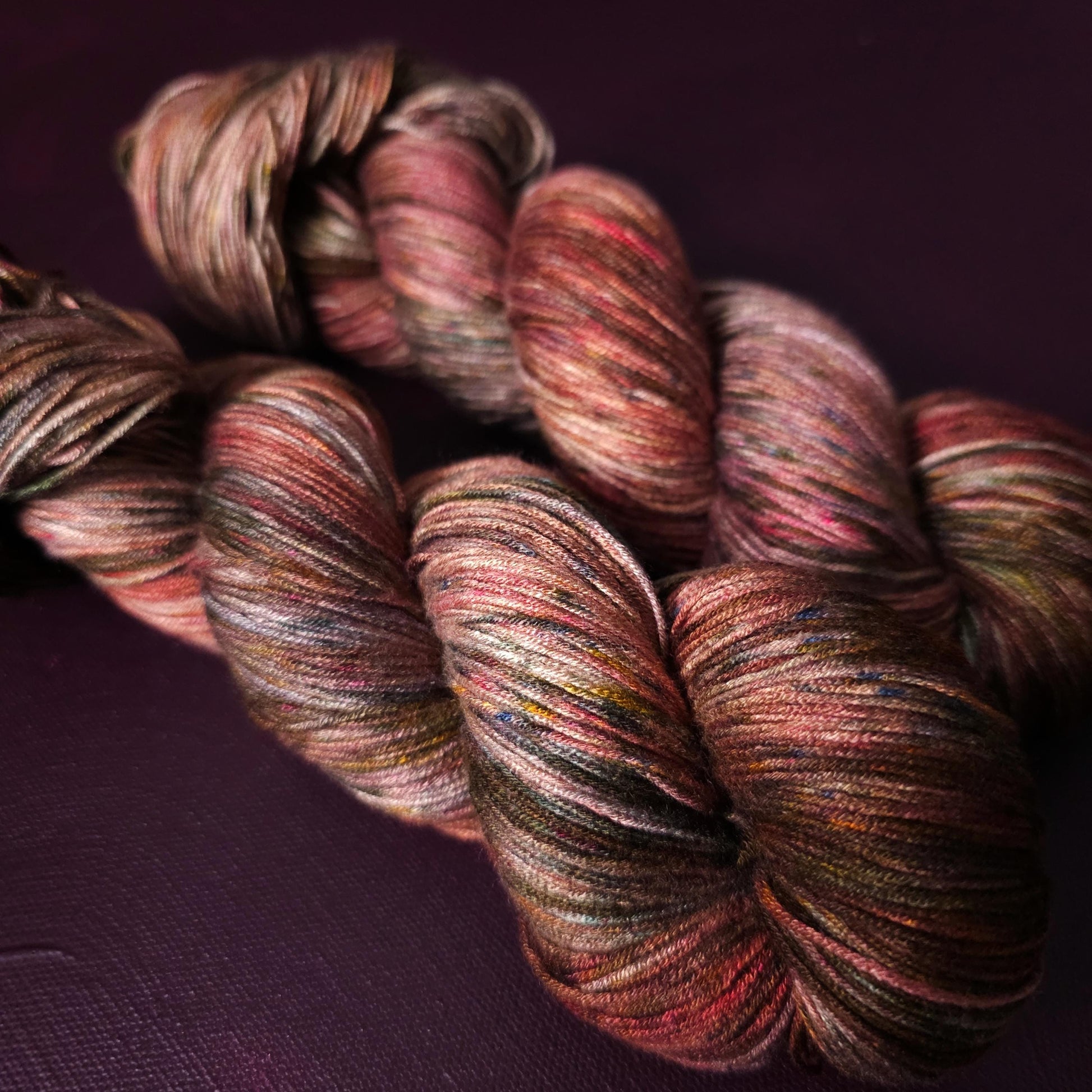 Hand dyed vegan yarn ~ Grounded, fingering / DK weight tencel OR bamboo yarn, hand painted crochet, knitting, weaving thread,