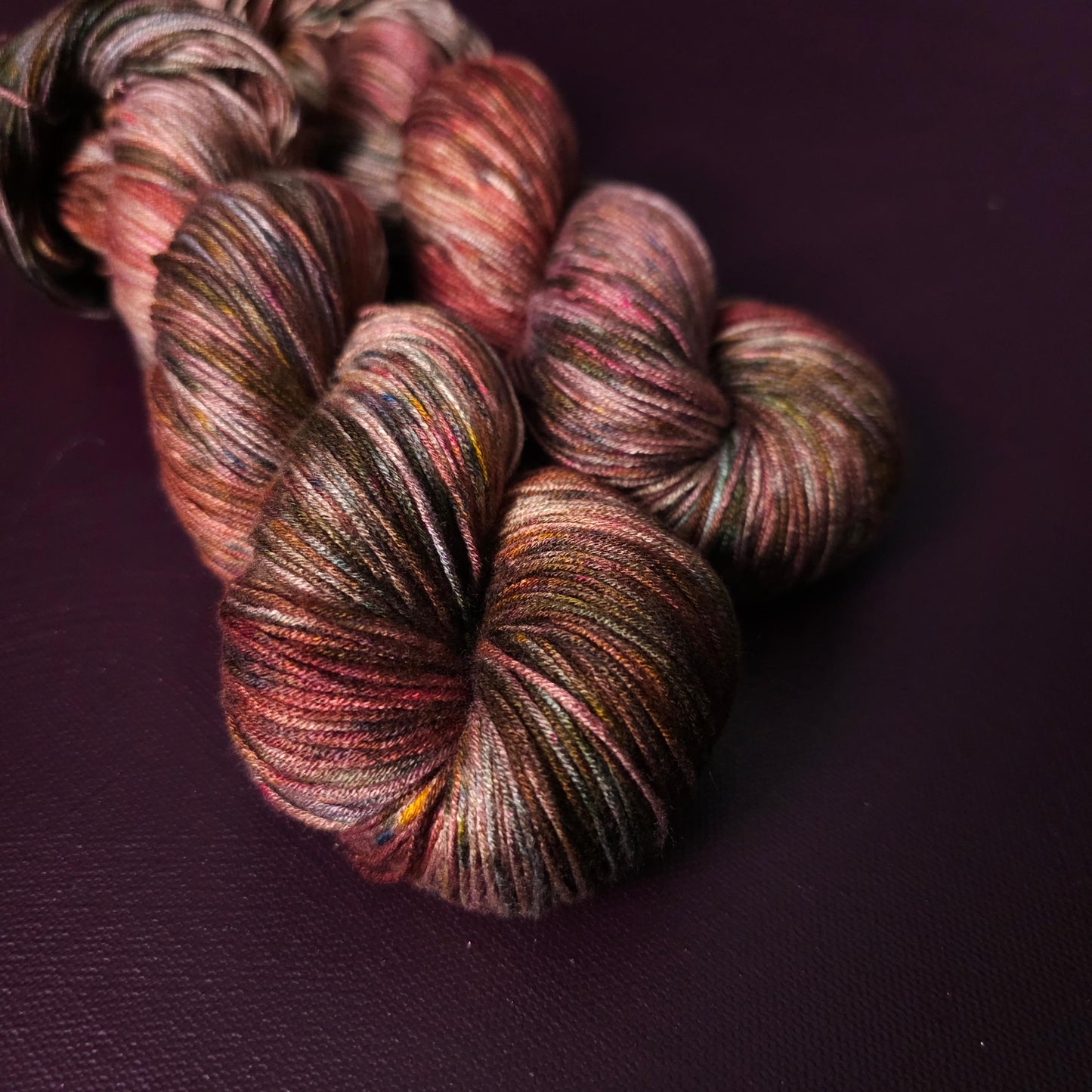 Hand dyed vegan yarn ~ Grounded, fingering / DK weight tencel OR bamboo yarn, hand painted crochet, knitting, weaving thread,