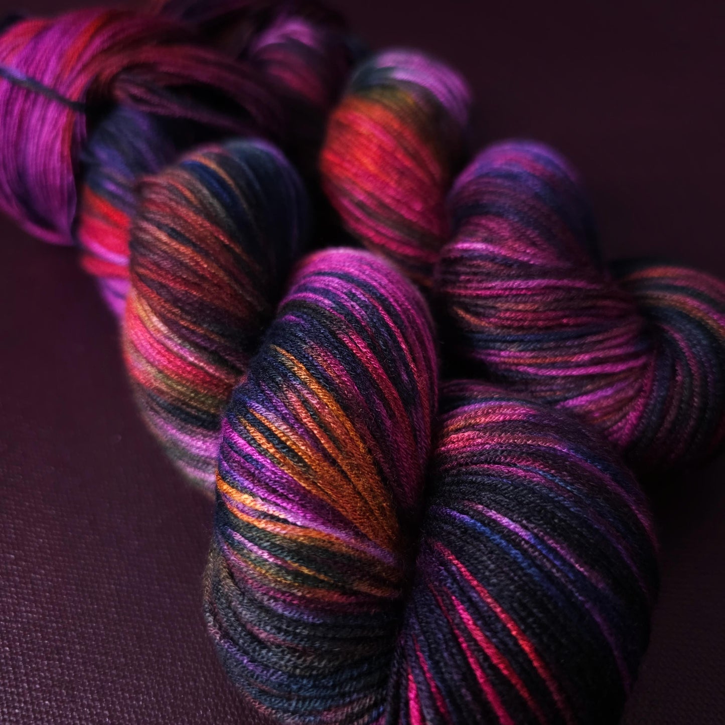Hand dyed vegan yarn ~ Enchanted Orchid, fingering / DK weight tencel OR bamboo yarn, hand painted crochet, knitting, weaving thread,