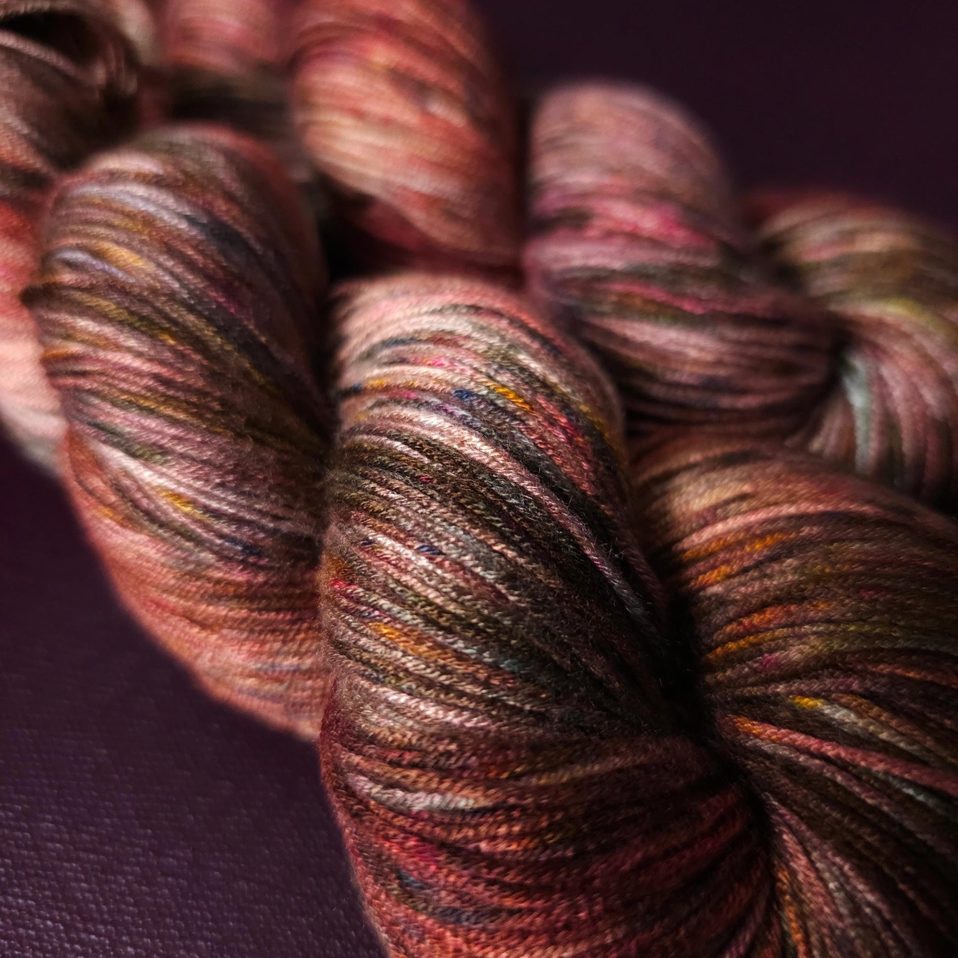 Hand dyed vegan yarn ~ Grounded, fingering / DK weight tencel OR bamboo yarn, hand painted crochet, knitting, weaving thread,