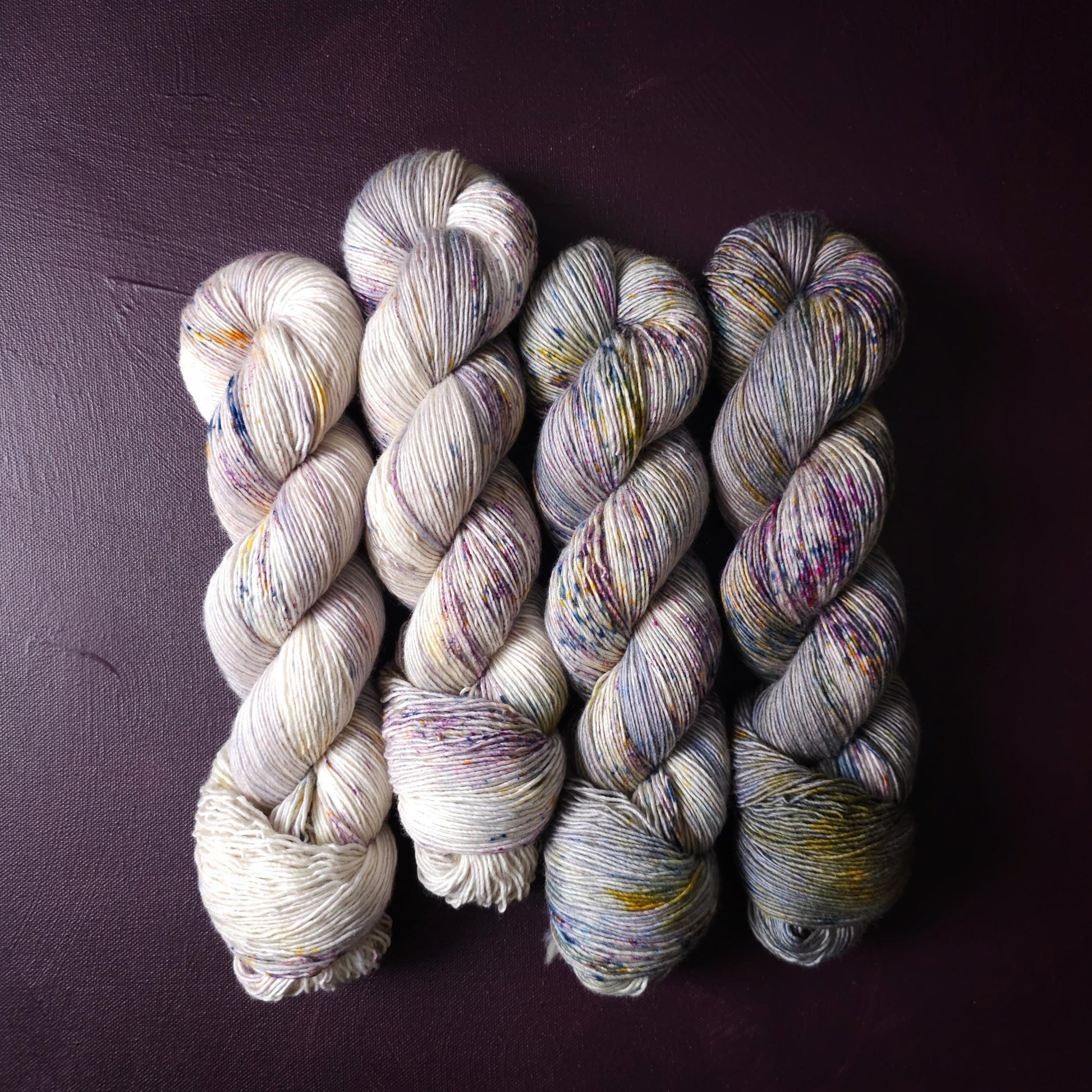 Hand dyed yarn Set ~ Soft Rocks ~ soft merino sock yarn , single ply, DK, Aran, Mohair Silk thread, knitting and crochet yarn