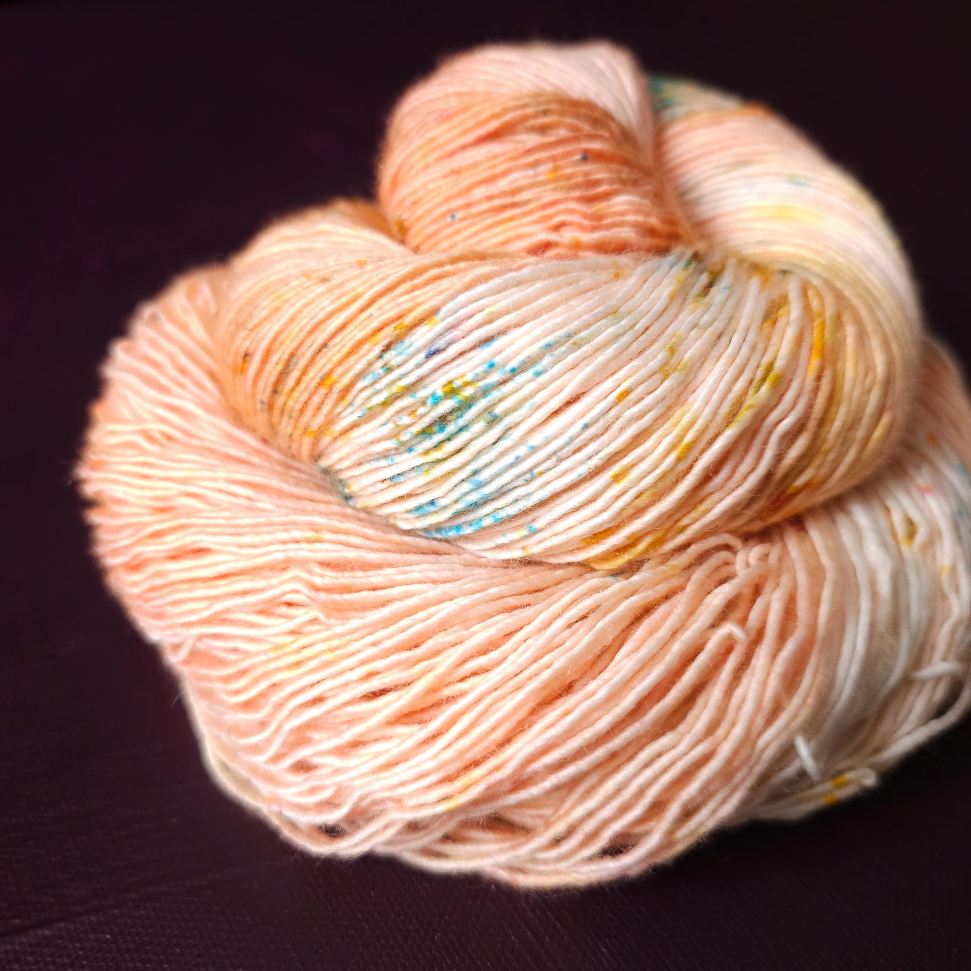 Coral Cloud, hand dyed gradient sock yarn, gifts for knitters, gold lurex sock yarn, colorful knitting supplies, merino crochet yarn