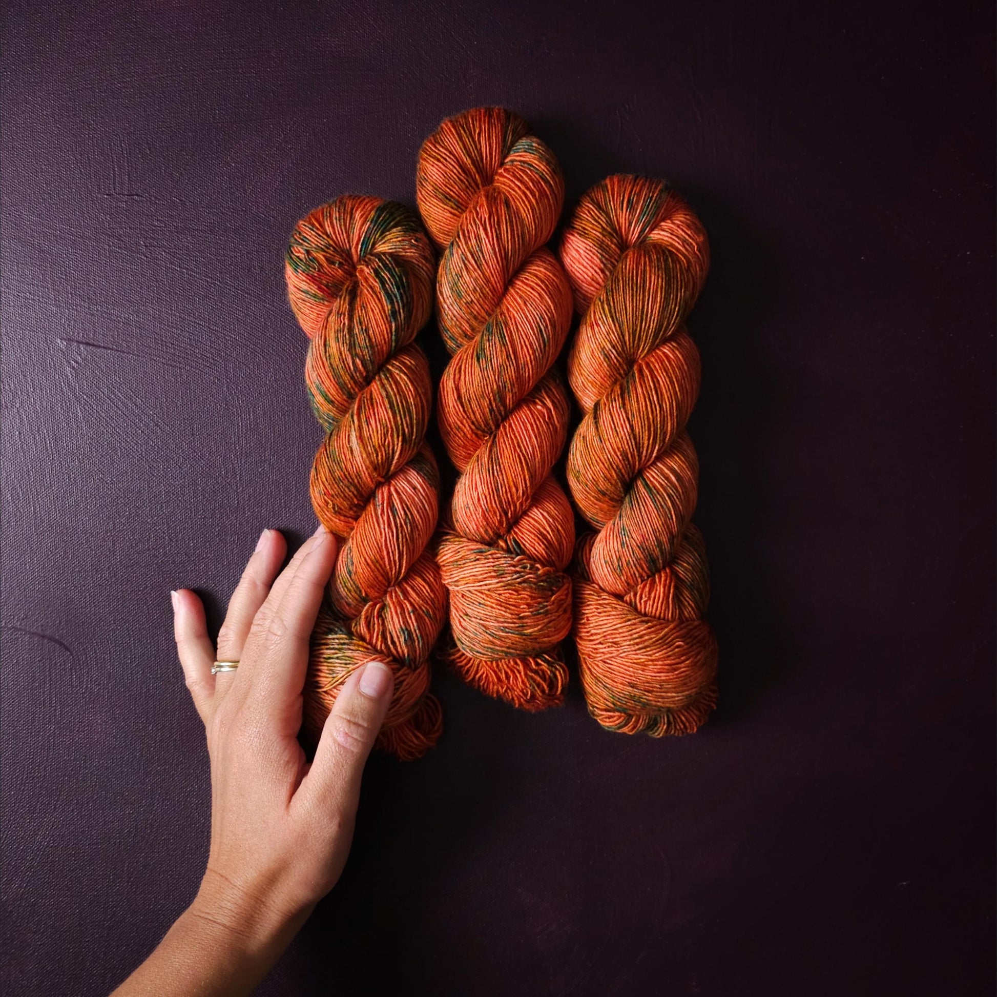 Coral Wonders, hand dyed gradient wool yarn, gifts for knitters, gold lurex sock yarn, colorful knitting supplies, merino crochet yarn