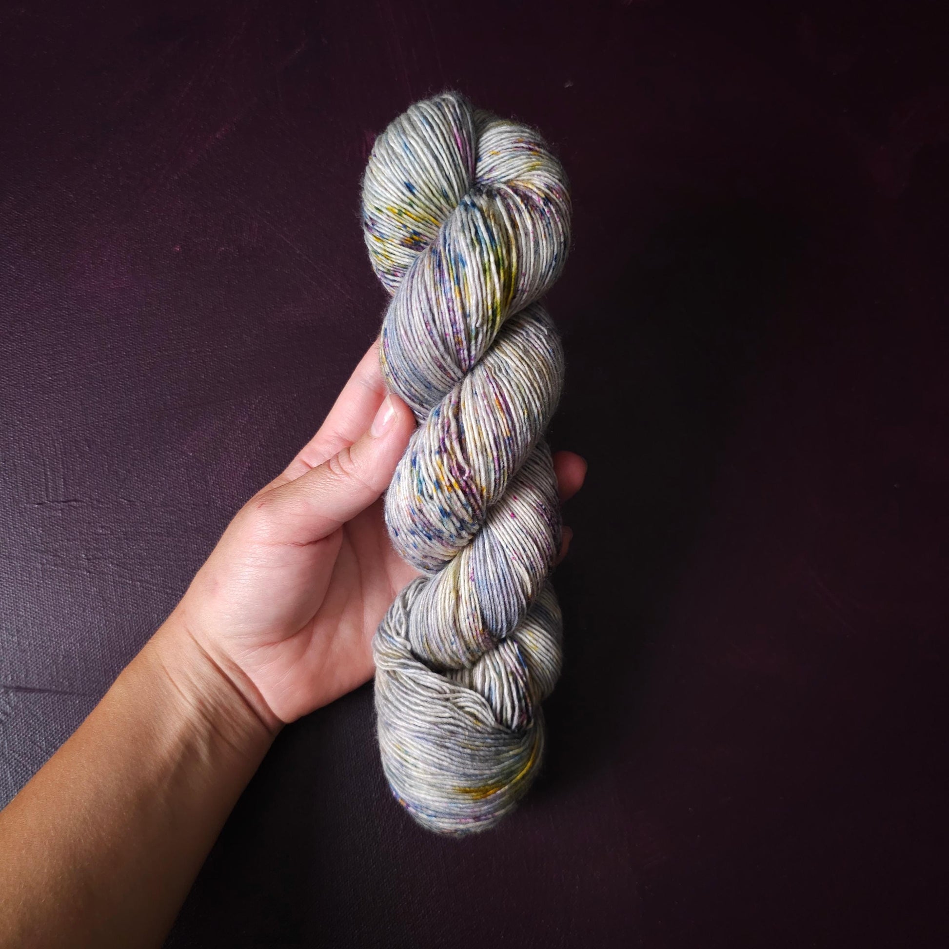Moody Stone, hand dyed merino singles yarn, gifts for knitters, gold lurex sock yarn, colorful knitting supplies, merino crochet yarn