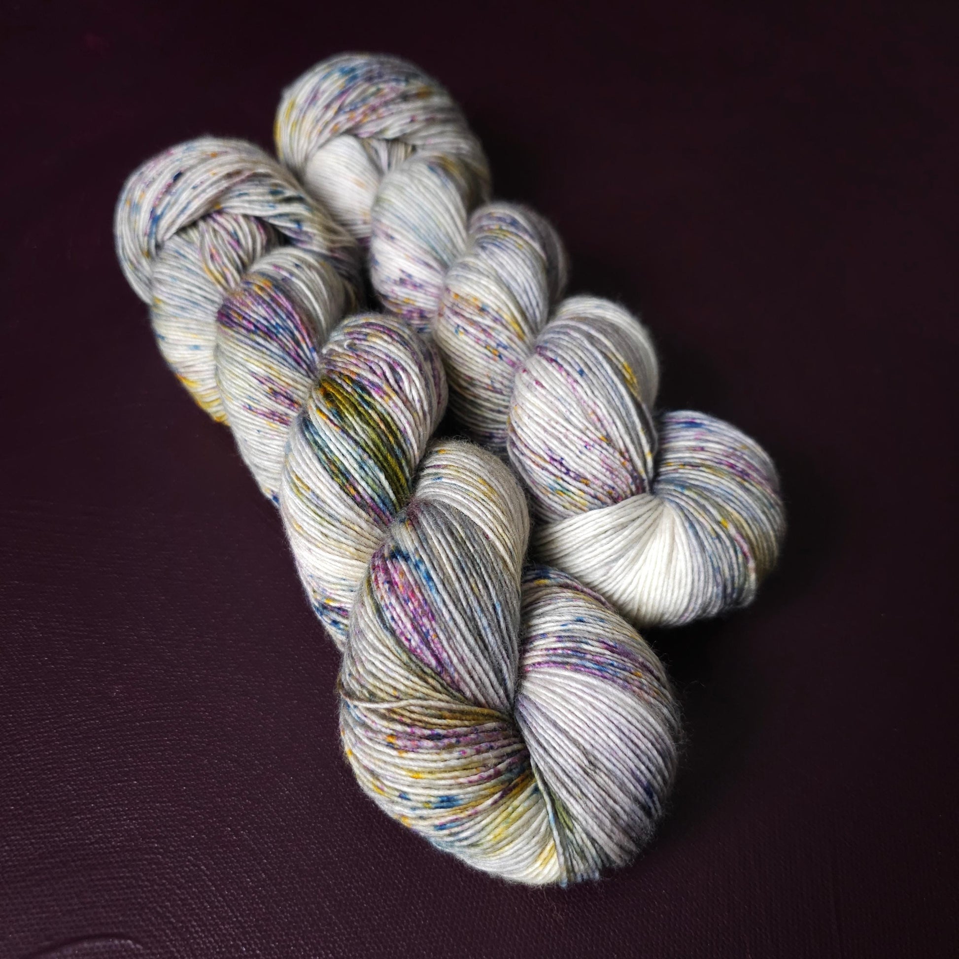 Moody Stone, hand dyed merino singles yarn, gifts for knitters, gold lurex sock yarn, colorful knitting supplies, merino crochet yarn