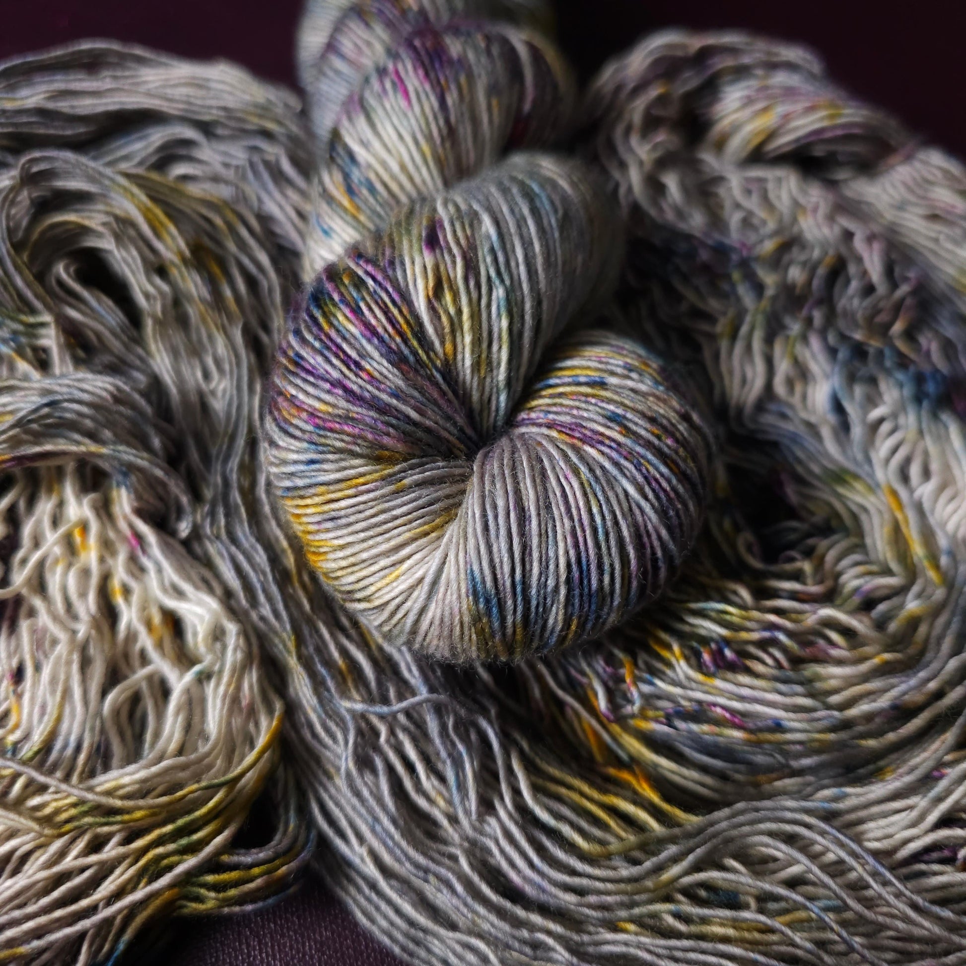 Stone Of Wisdome, hand dyed merino singles yarn, gifts for knitters, gold lurex sock yarn, colorful knitting supplies, merino crochet yarn