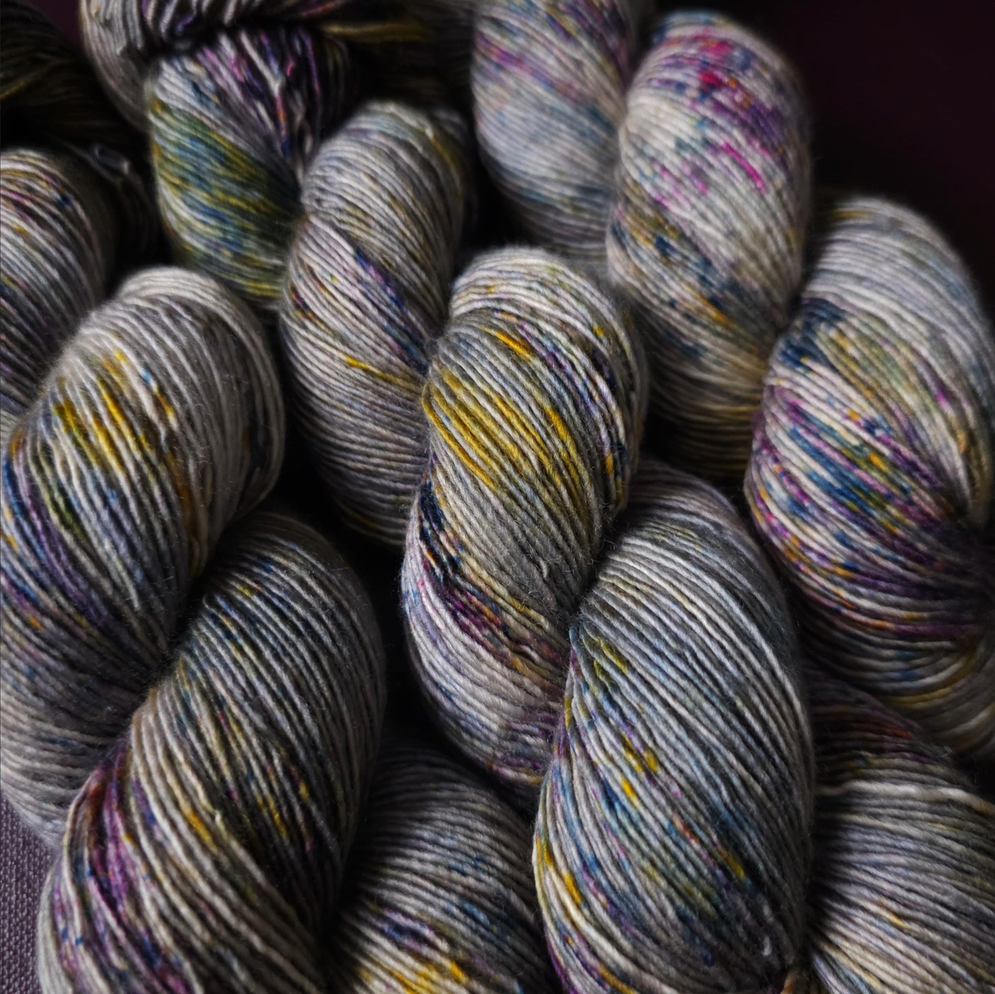 Stone Of Wisdome, hand dyed merino singles yarn, gifts for knitters, gold lurex sock yarn, colorful knitting supplies, merino crochet yarn