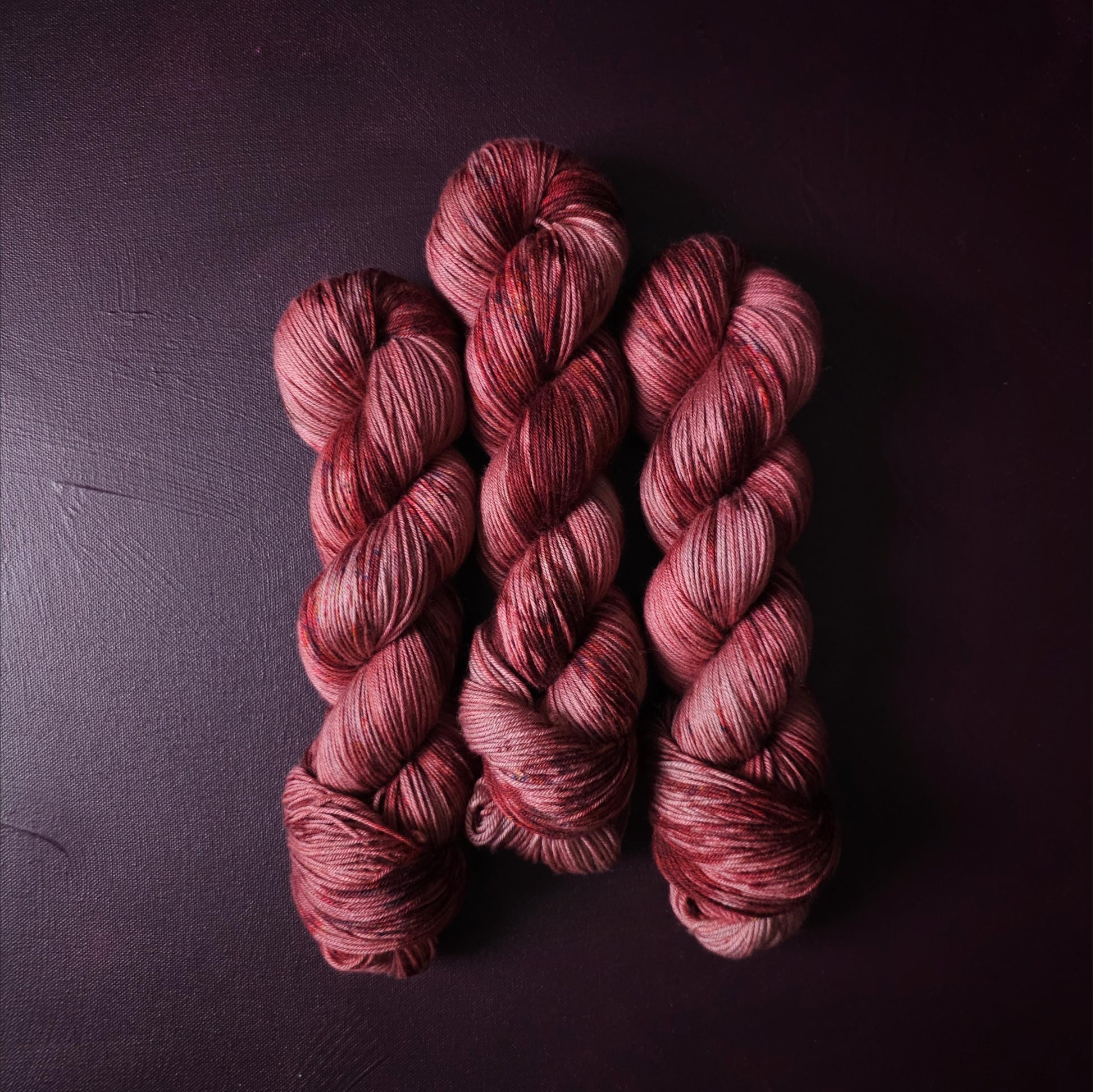 Rasberry Delight, hand dyed merino singles yarn, gifts for knitters, gold lurex sock yarn, colorful knitting supplies, merino crochet yarn