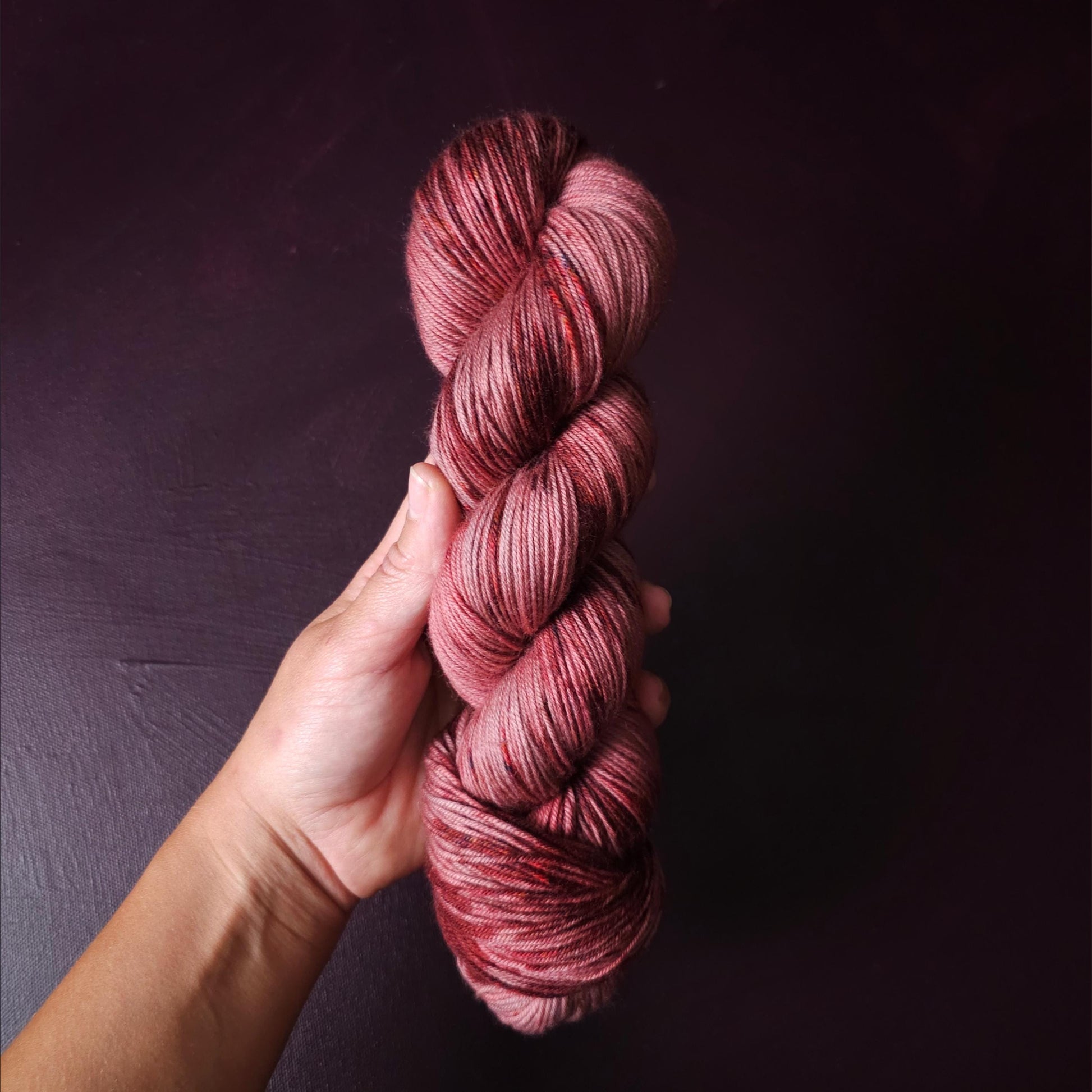 Rasberry Delight, hand dyed merino singles yarn, gifts for knitters, gold lurex sock yarn, colorful knitting supplies, merino crochet yarn