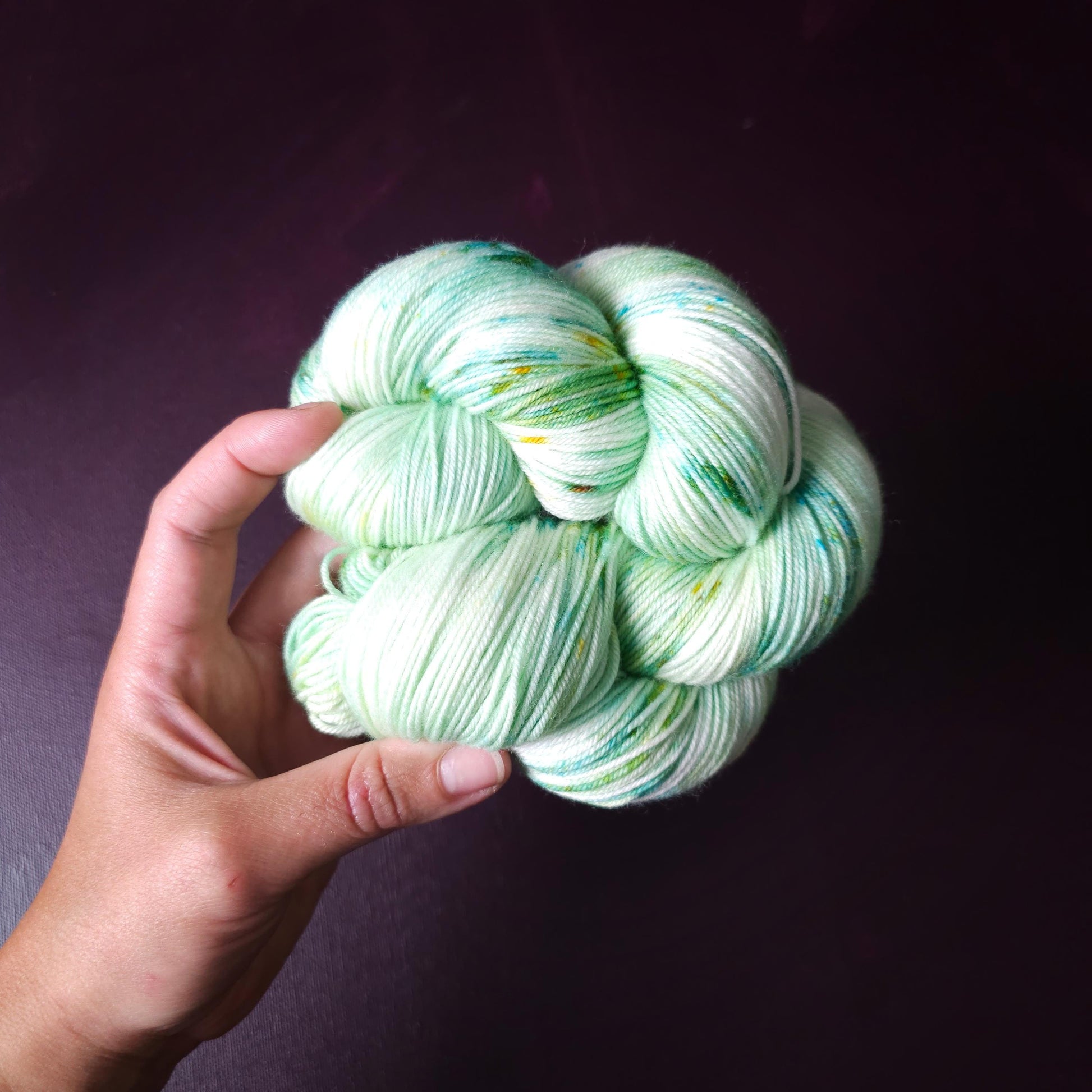 Pastel Sea Foam ~ hand dyed merino singles yarn, gifts for knitters, gold lurex sock yarn, colorful knitting supplies, merino crochet yarn