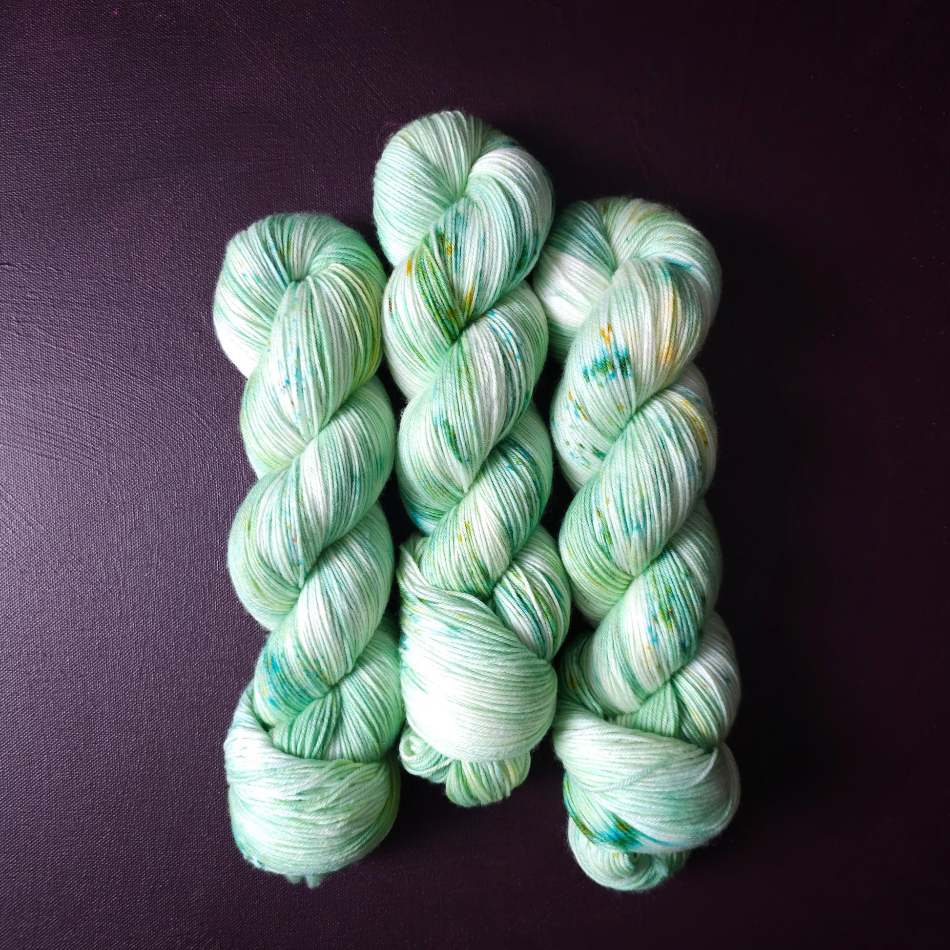 Pastel Sea Foam ~ hand dyed merino singles yarn, gifts for knitters, gold lurex sock yarn, colorful knitting supplies, merino crochet yarn