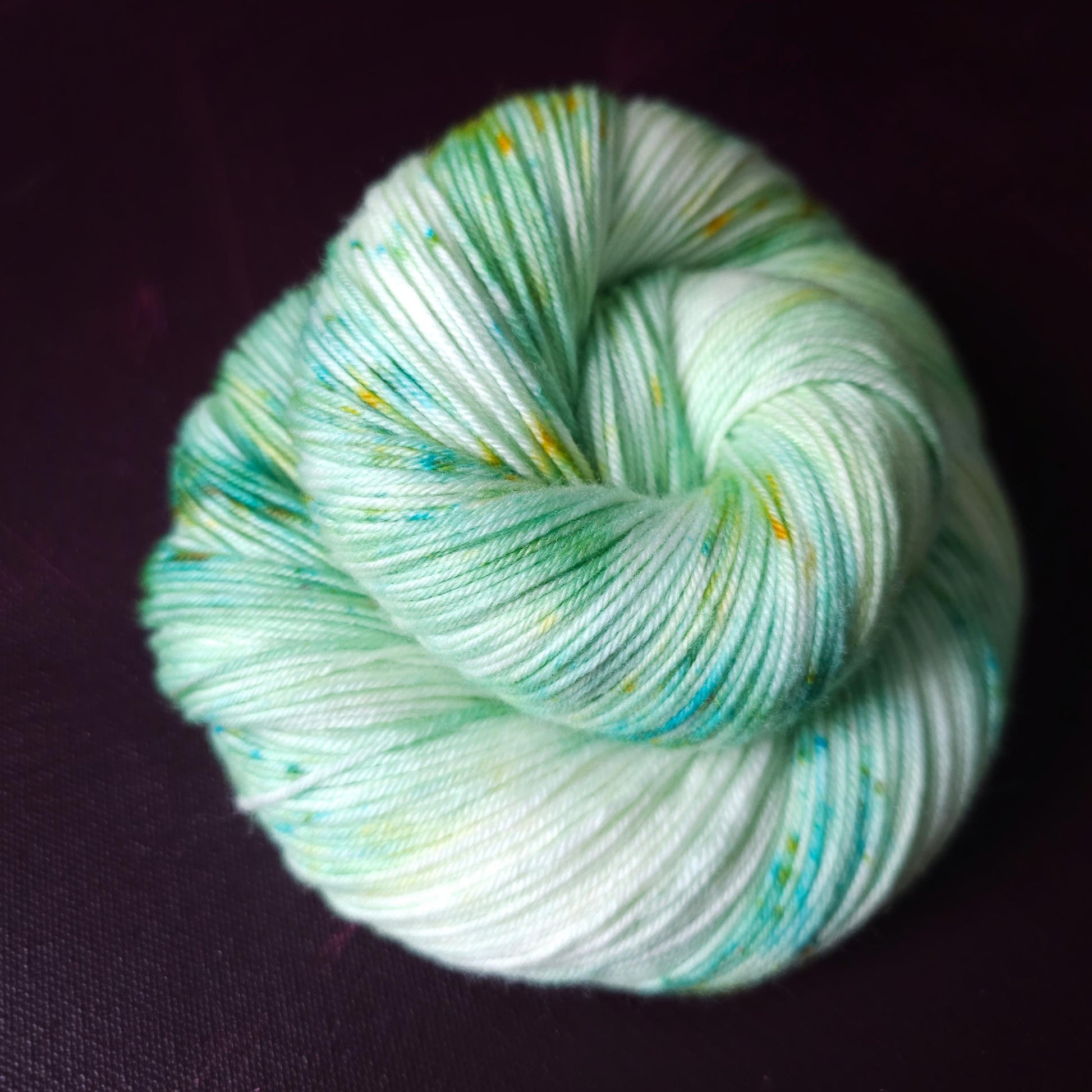 Pastel Sea Foam ~ hand dyed merino singles yarn, gifts for knitters, gold lurex sock yarn, colorful knitting supplies, merino crochet yarn