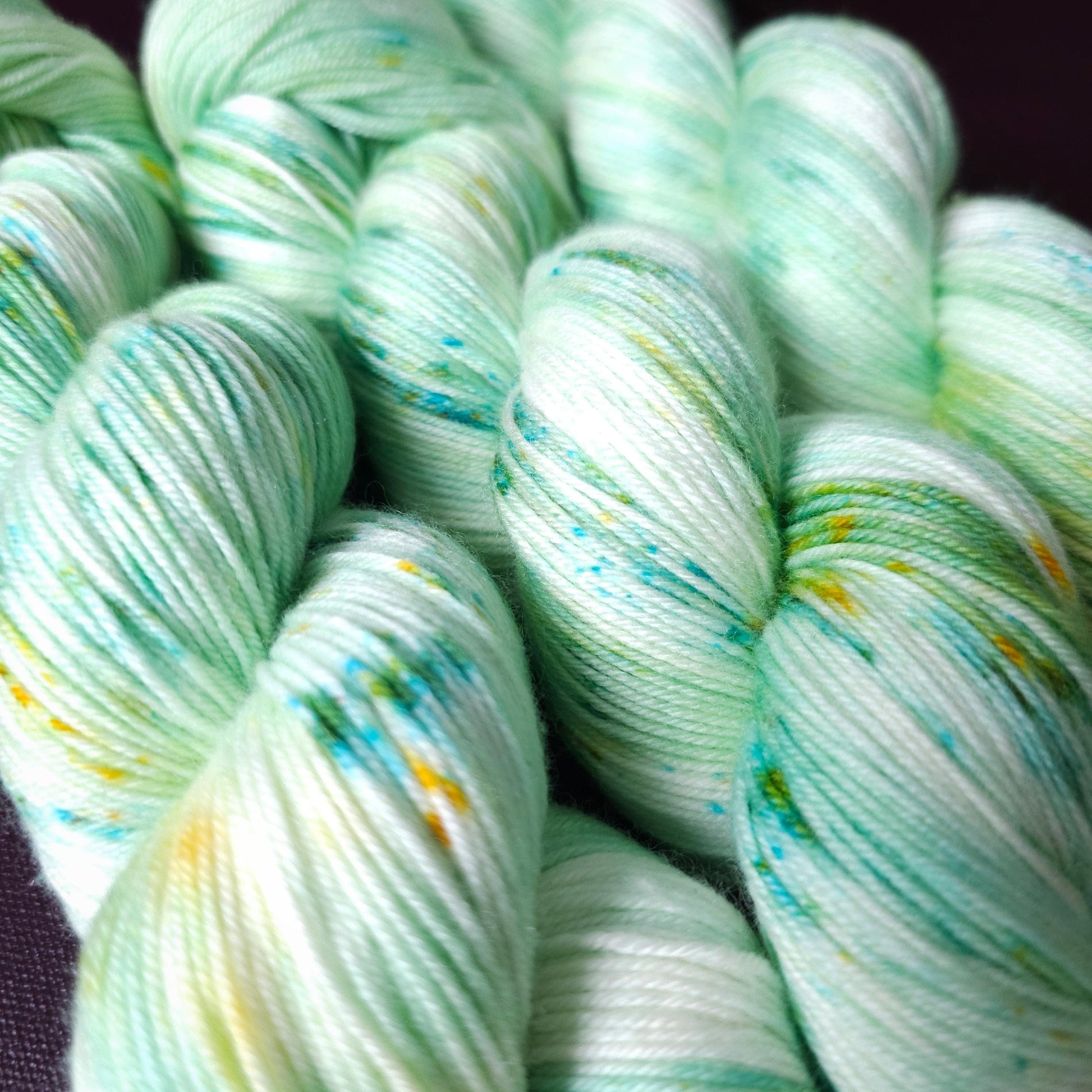 Pastel Sea Foam ~ hand dyed merino singles yarn, gifts for knitters, gold lurex sock yarn, colorful knitting supplies, merino crochet yarn