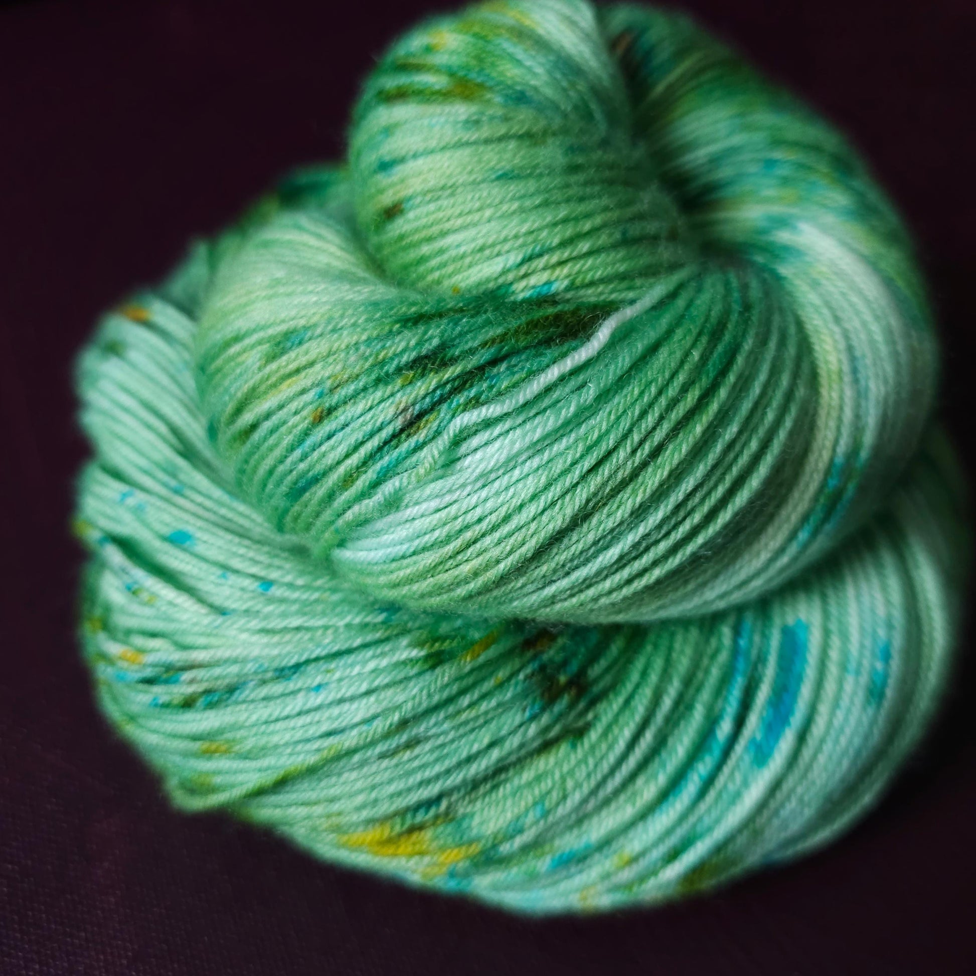 Groovy Sea Foam ~ hand dyed merino singles yarn, gifts for knitters, gold lurex sock yarn, colorful knitting supplies, merino crochet yarn