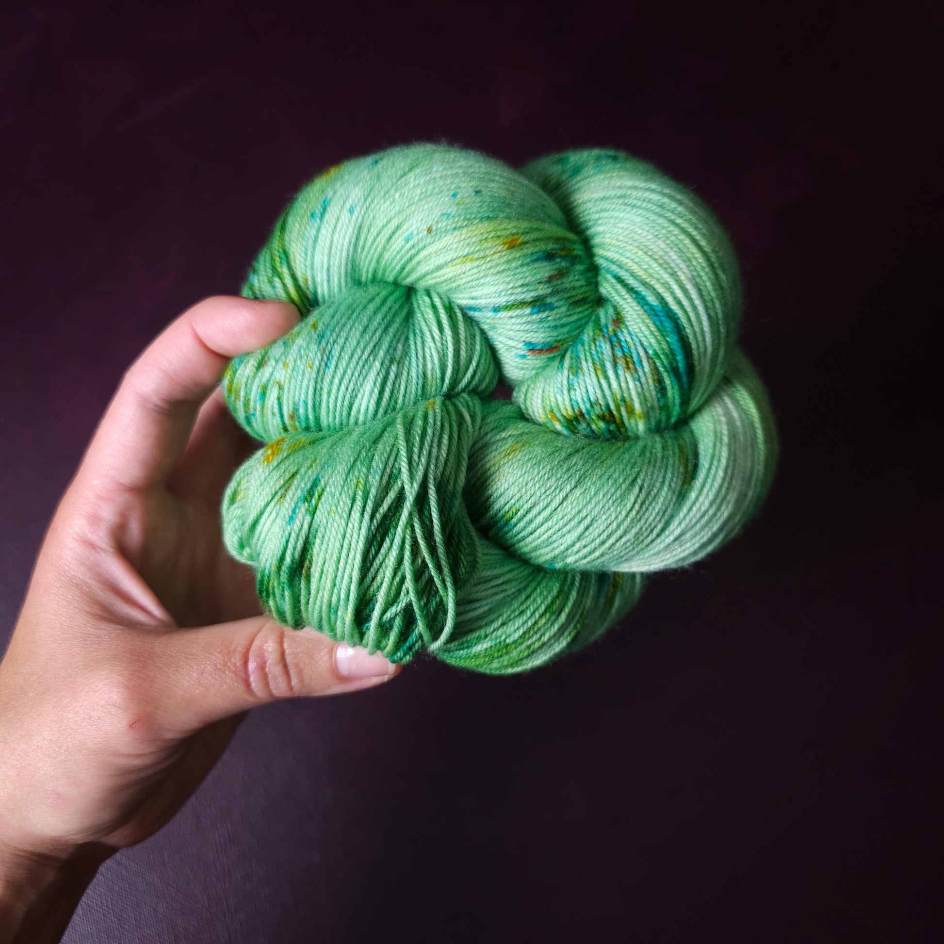 Groovy Sea Foam ~ hand dyed merino singles yarn, gifts for knitters, gold lurex sock yarn, colorful knitting supplies, merino crochet yarn