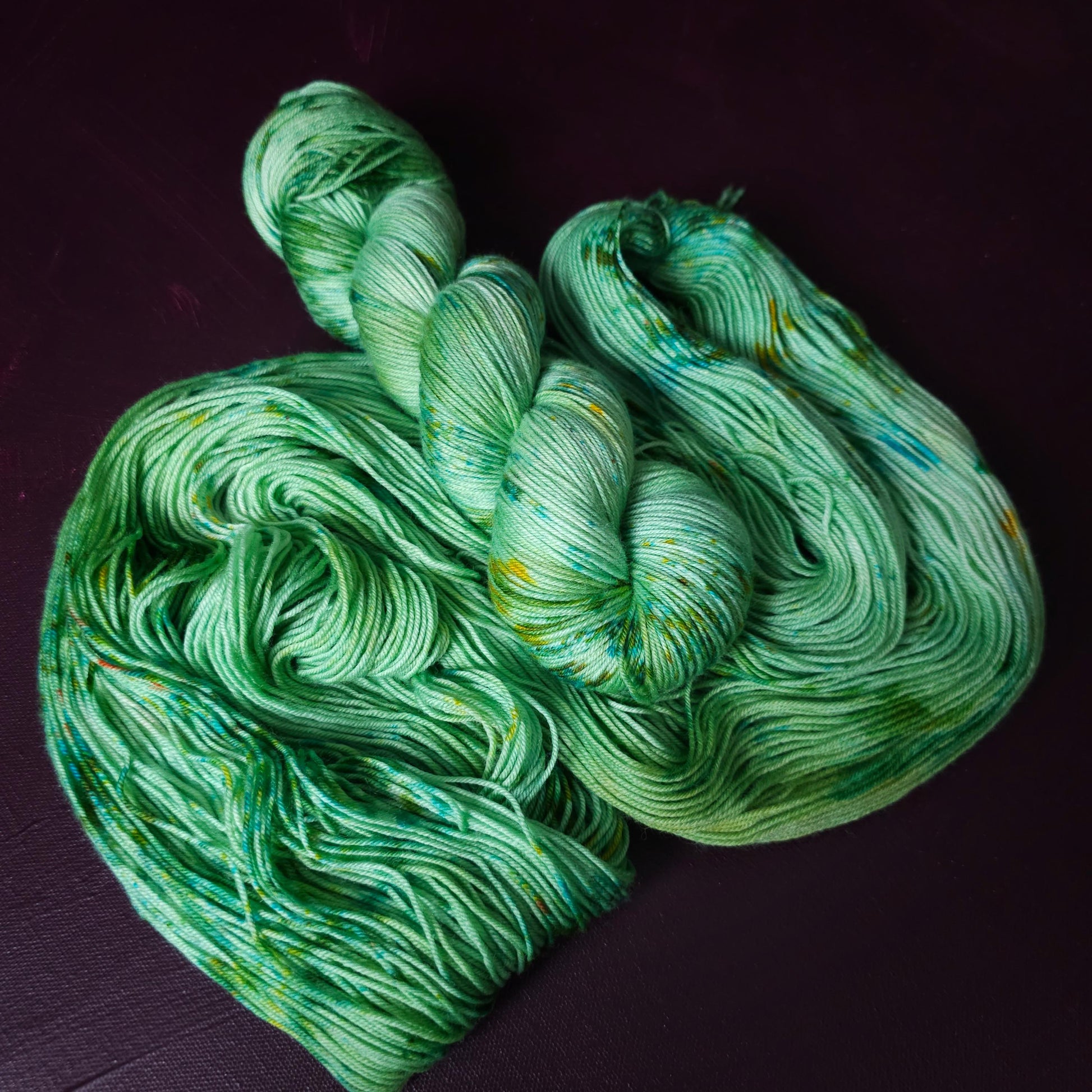 Groovy Sea Foam ~ hand dyed merino singles yarn, gifts for knitters, gold lurex sock yarn, colorful knitting supplies, merino crochet yarn