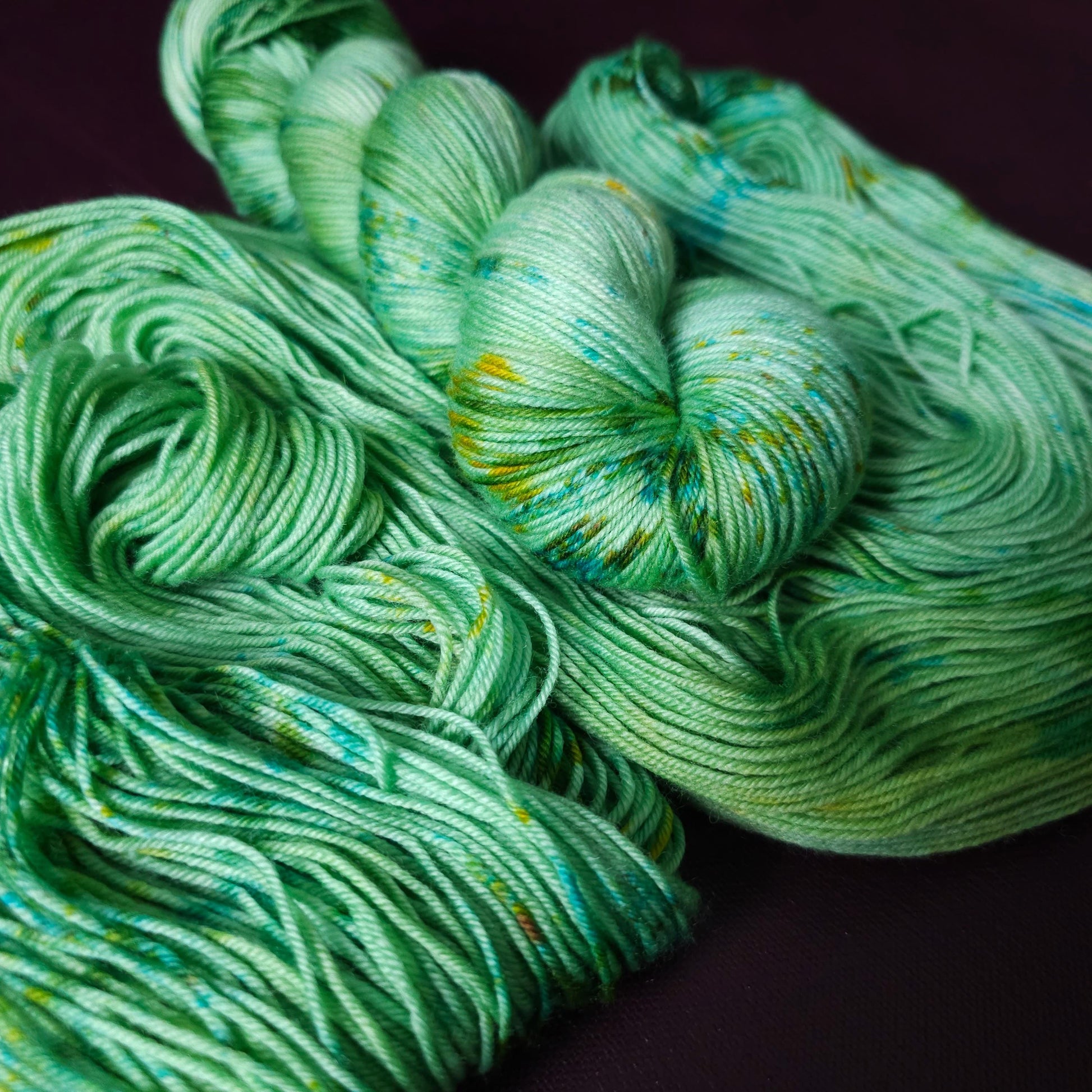 Groovy Sea Foam ~ hand dyed merino singles yarn, gifts for knitters, gold lurex sock yarn, colorful knitting supplies, merino crochet yarn