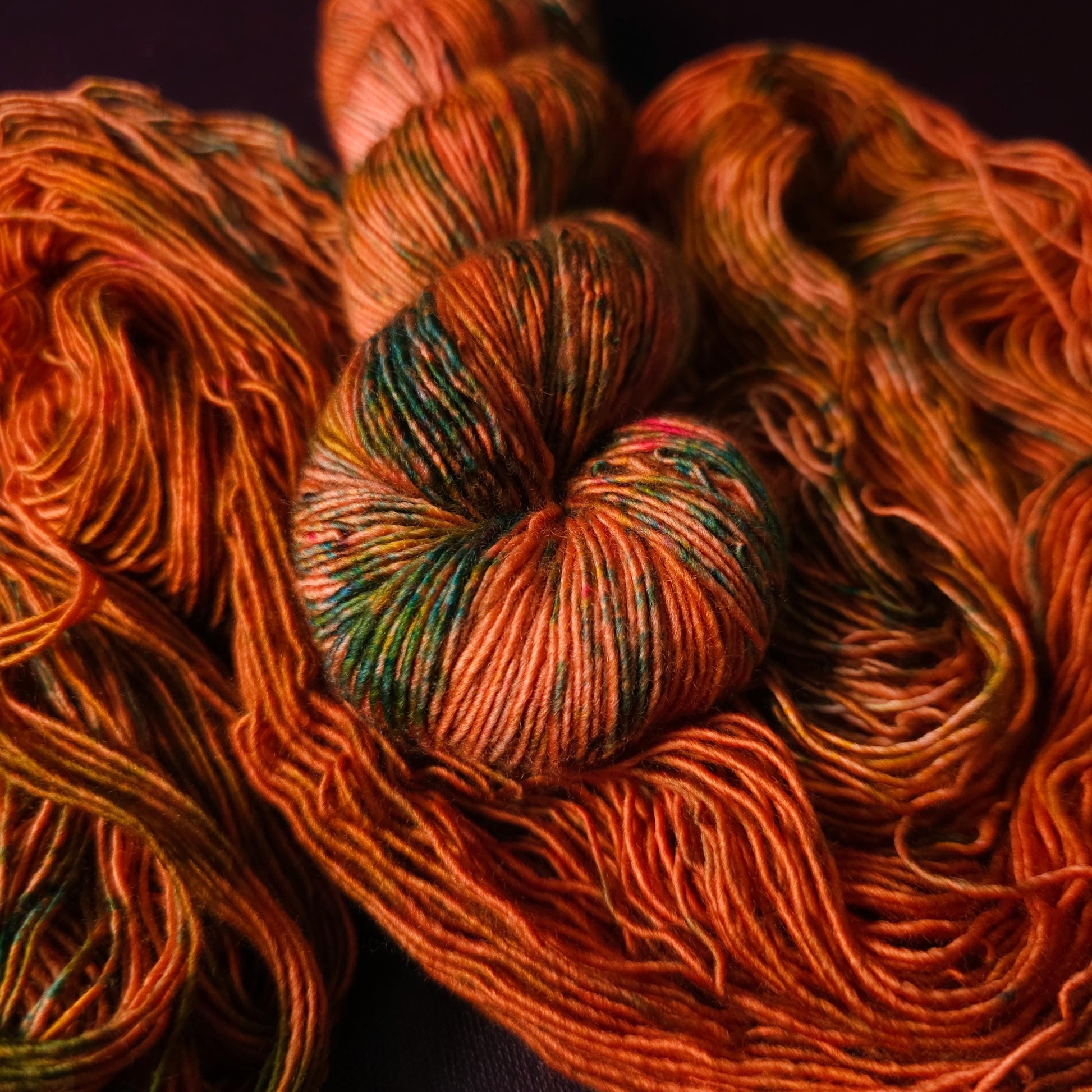 Coral Wonders, hand dyed gradient wool yarn, gifts for knitters, gold lurex sock yarn, colorful knitting supplies, merino crochet yarn
