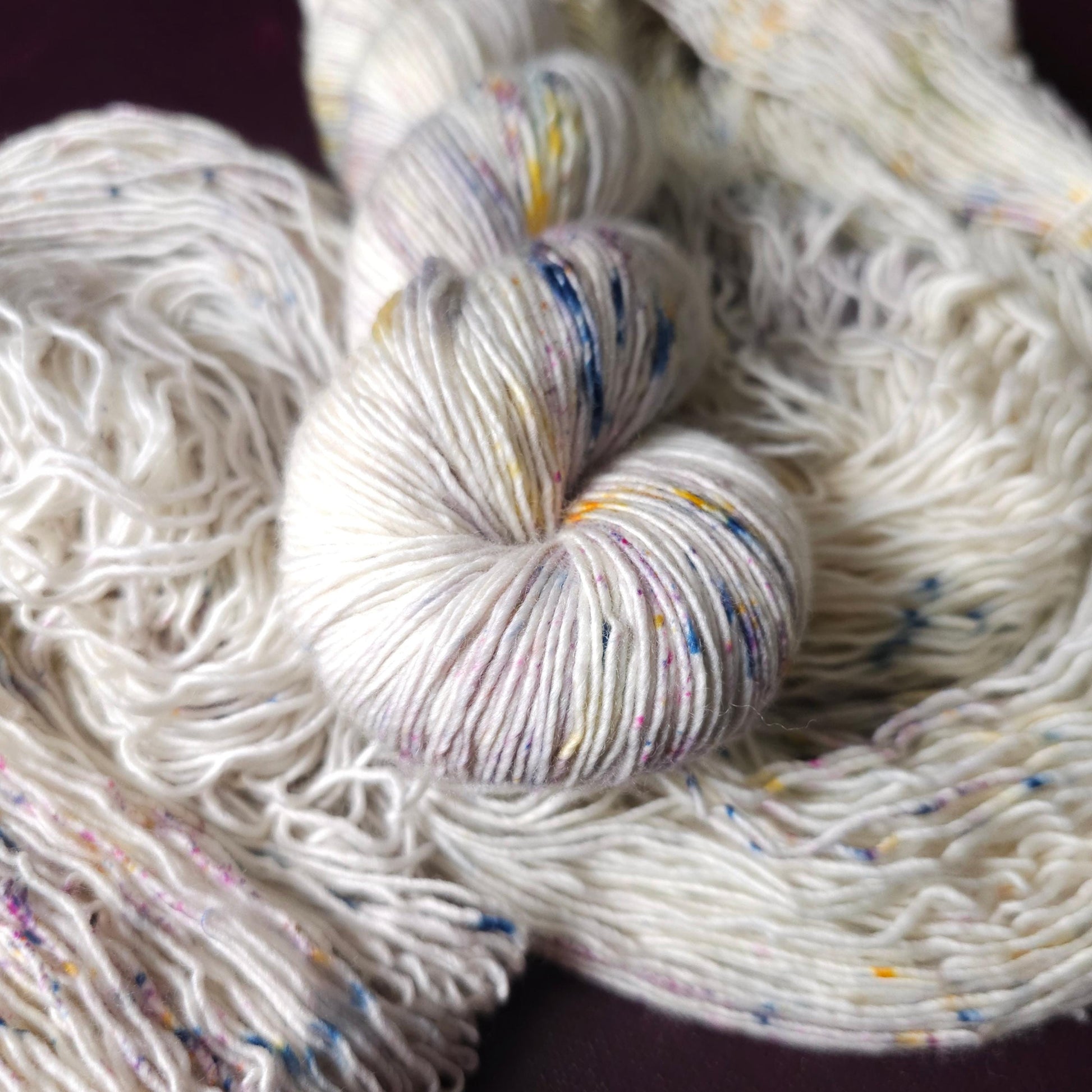 Icy Rocks, hand dyed merino singles yarn, gifts for knitters, gold lurex sock yarn, colorful knitting supplies, merino crochet yarn