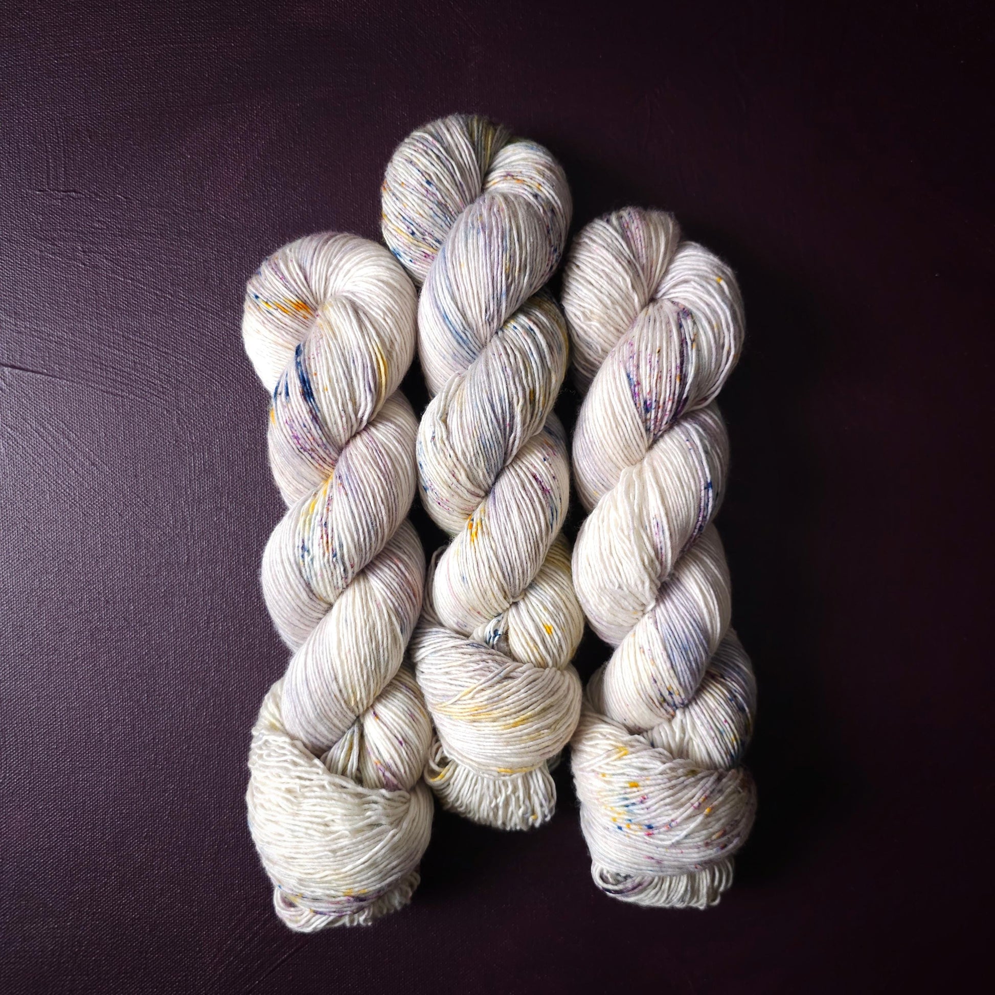 Icy Rocks, hand dyed merino singles yarn, gifts for knitters, gold lurex sock yarn, colorful knitting supplies, merino crochet yarn