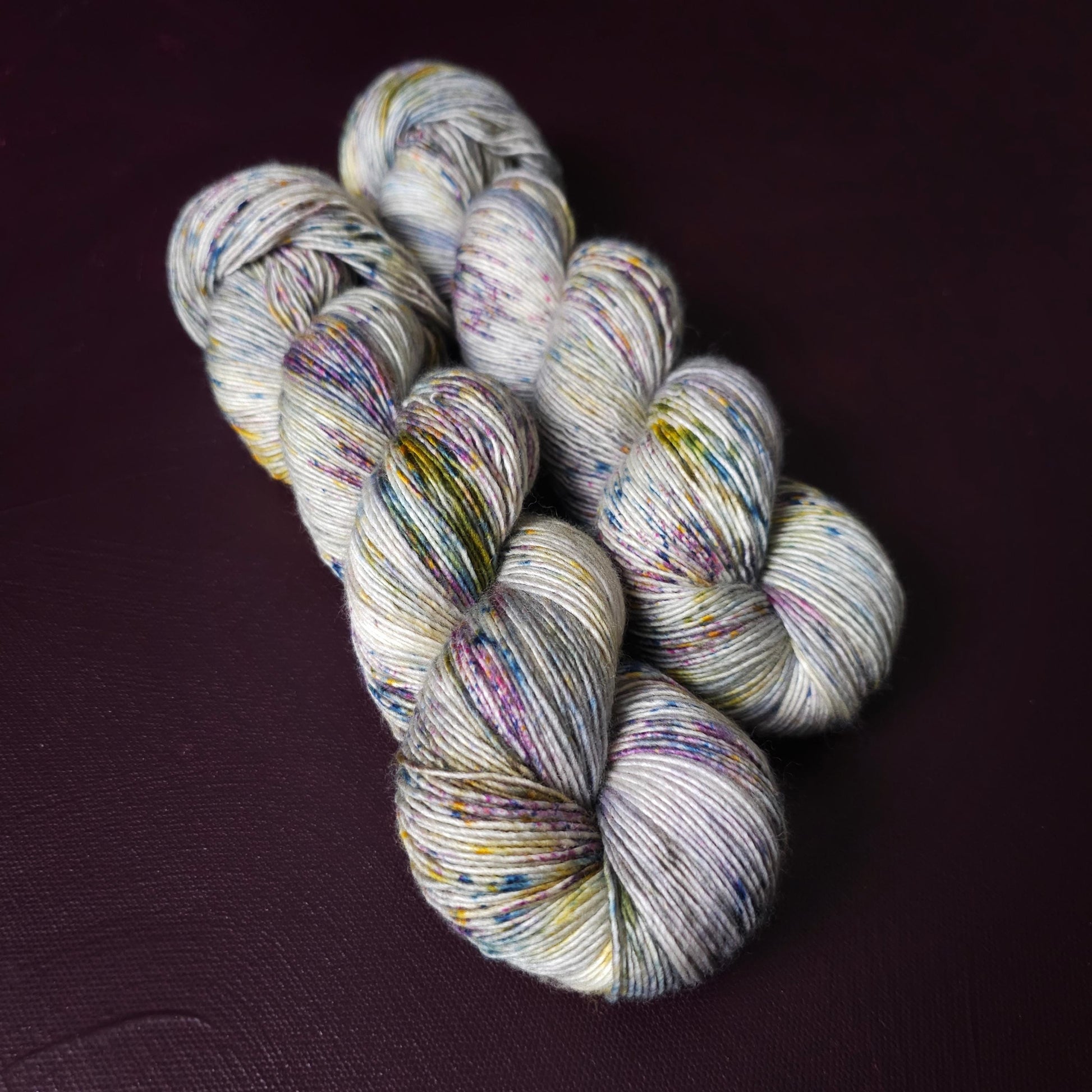 Moody Stone, hand dyed merino singles yarn, gifts for knitters, gold lurex sock yarn, colorful knitting supplies, merino crochet yarn