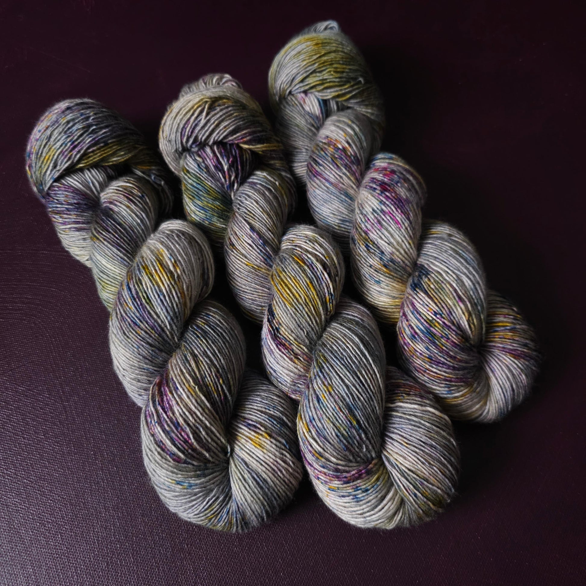 Stone Of Wisdome, hand dyed merino singles yarn, gifts for knitters, gold lurex sock yarn, colorful knitting supplies, merino crochet yarn