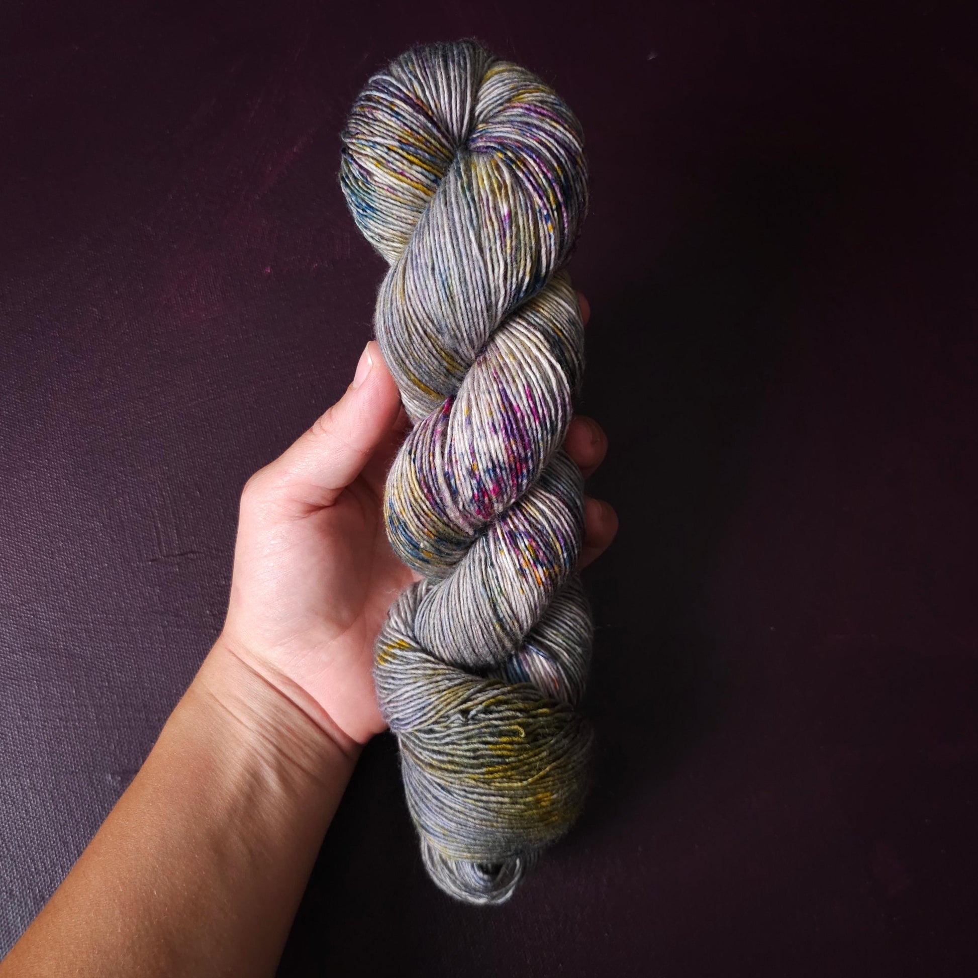 Stone Of Wisdome, hand dyed merino singles yarn, gifts for knitters, gold lurex sock yarn, colorful knitting supplies, merino crochet yarn