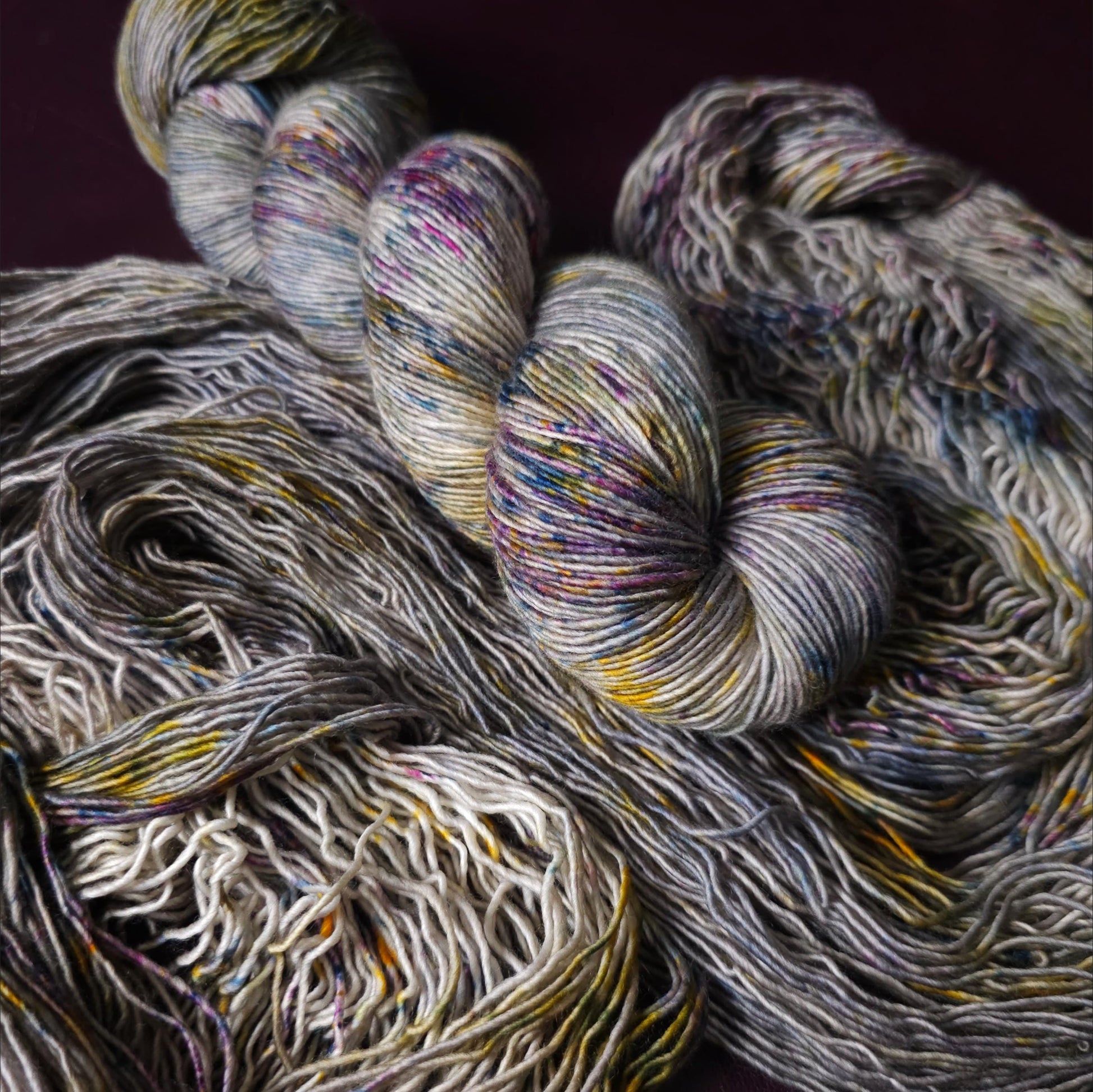 Stone Of Wisdome, hand dyed merino singles yarn, gifts for knitters, gold lurex sock yarn, colorful knitting supplies, merino crochet yarn