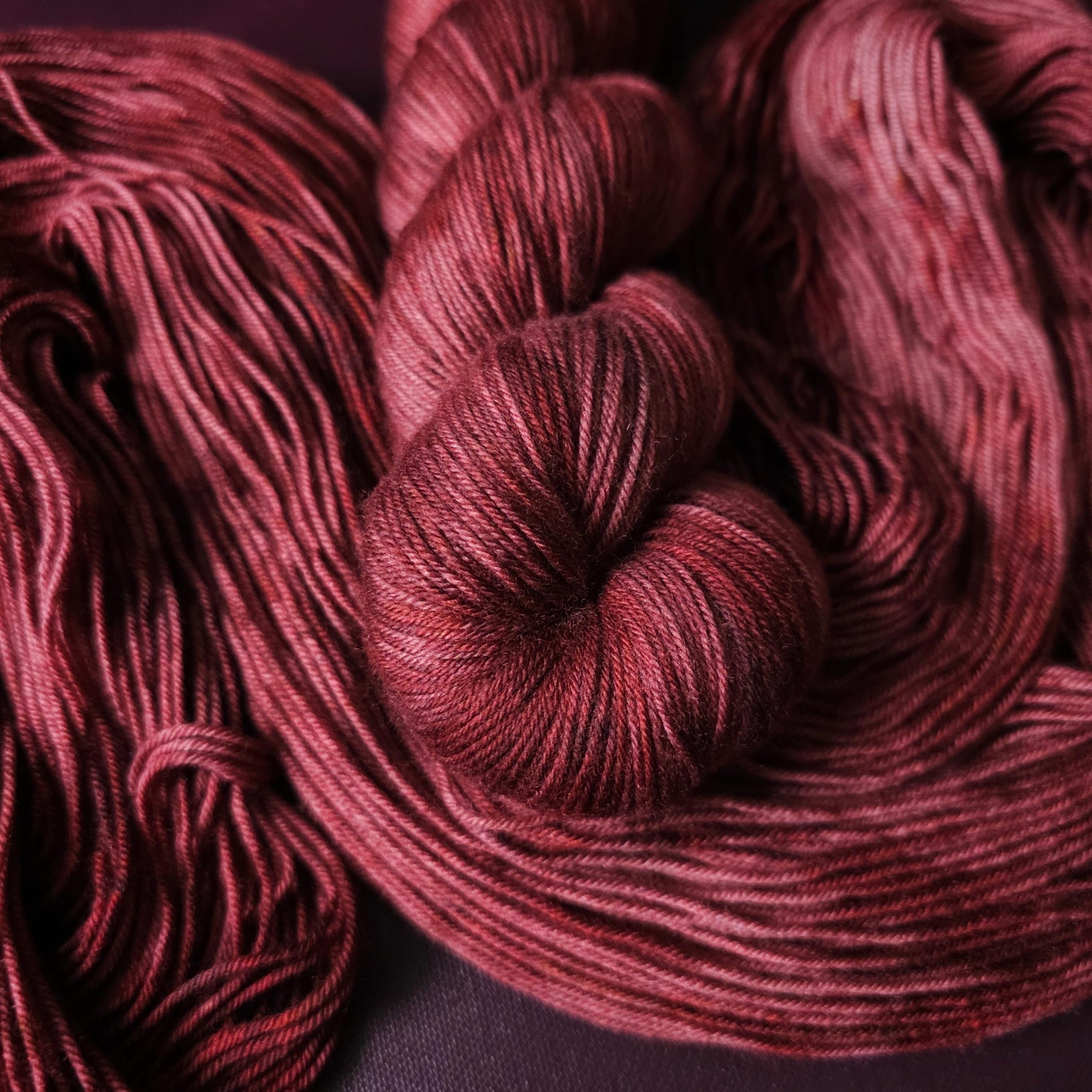 Burning Rasberry, hand dyed merino singles yarn, gifts for knitters, gold lurex sock yarn, colorful knitting supplies, merino crochet yarn
