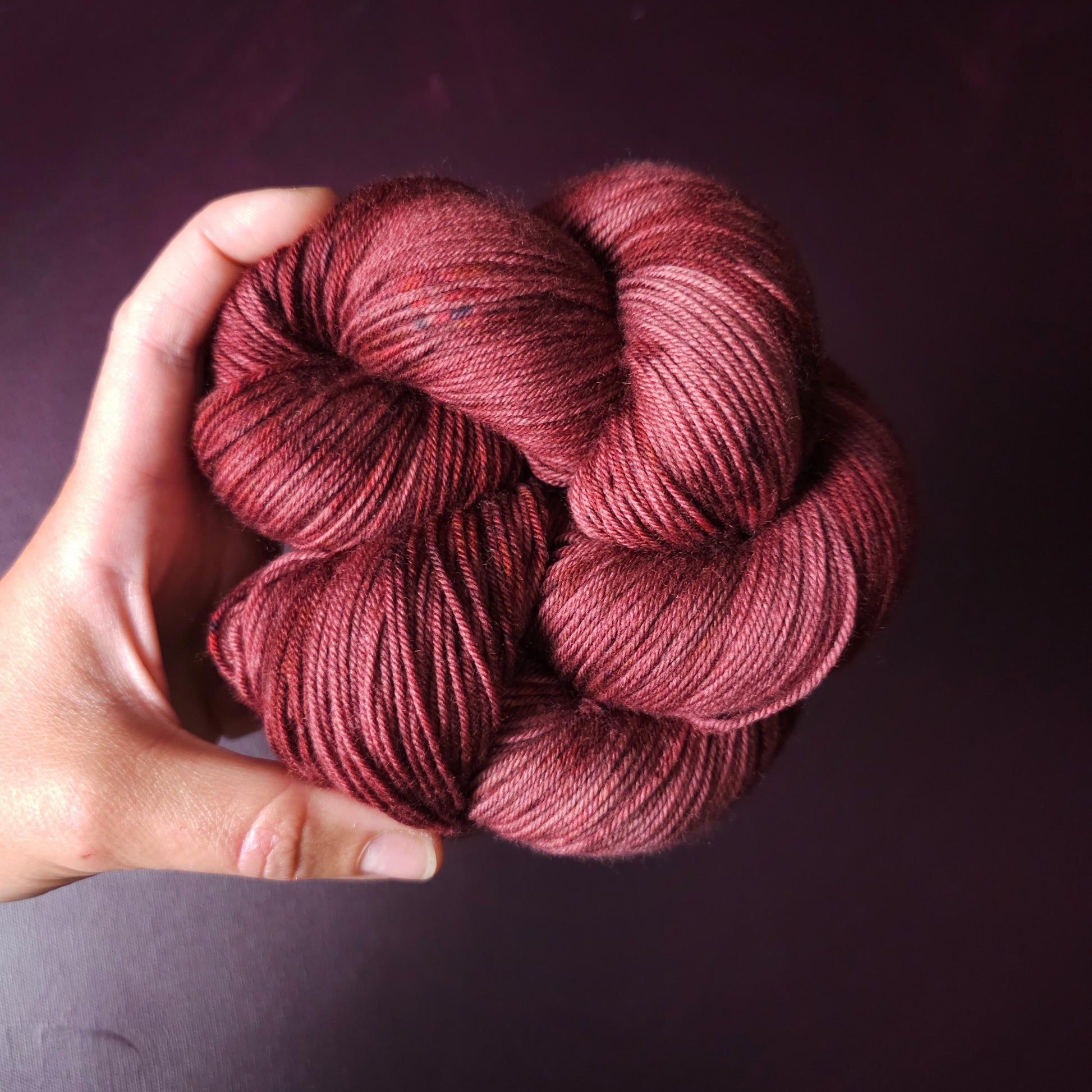 Burning Rasberry, hand dyed merino singles yarn, gifts for knitters, gold lurex sock yarn, colorful knitting supplies, merino crochet yarn