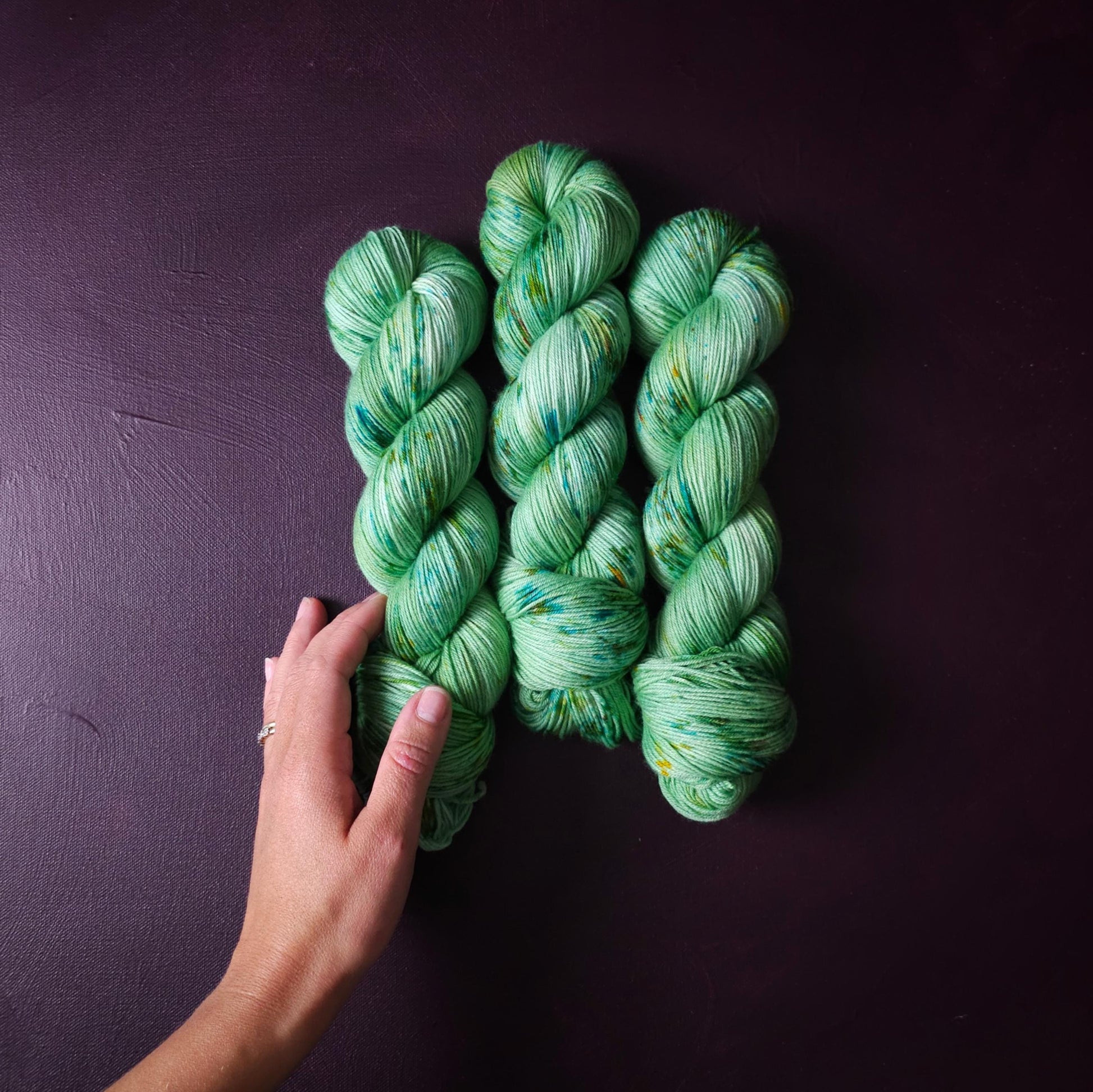 Groovy Sea Foam ~ hand dyed merino singles yarn, gifts for knitters, gold lurex sock yarn, colorful knitting supplies, merino crochet yarn