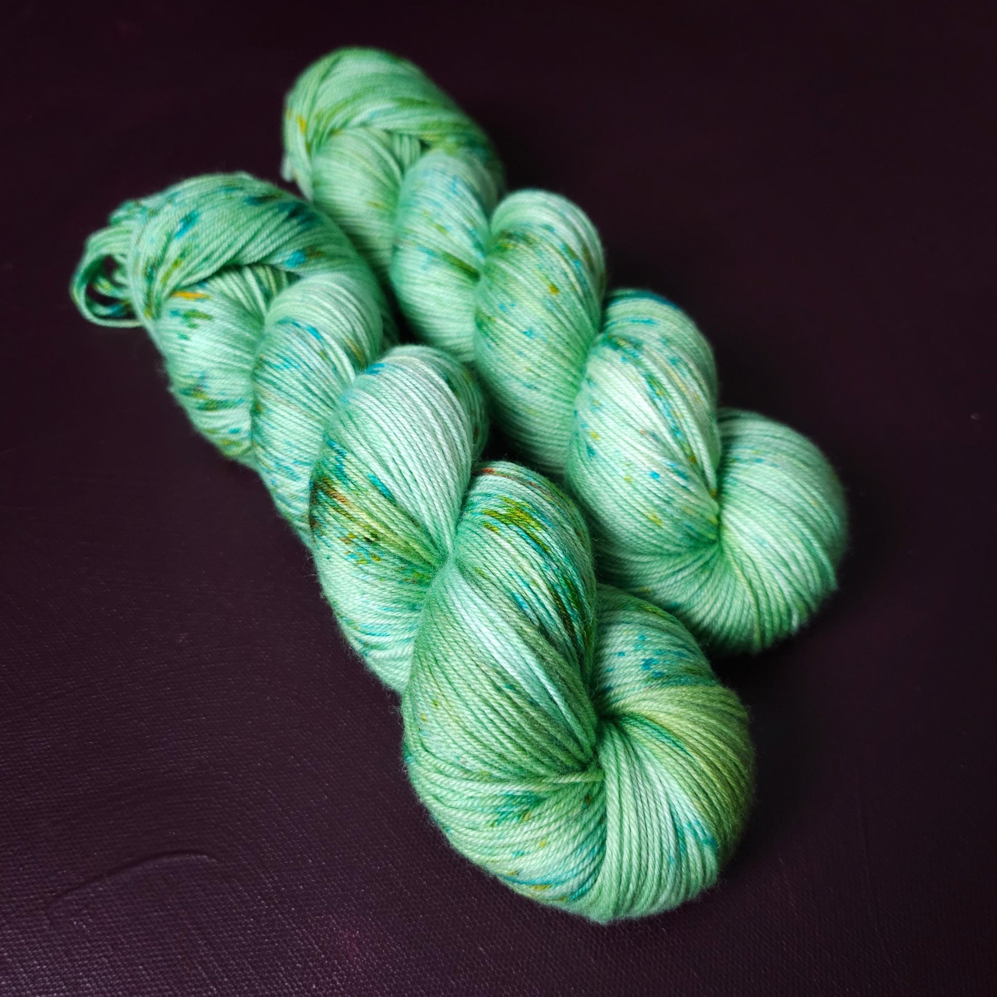 Groovy Sea Foam ~ hand dyed merino singles yarn, gifts for knitters, gold lurex sock yarn, colorful knitting supplies, merino crochet yarn