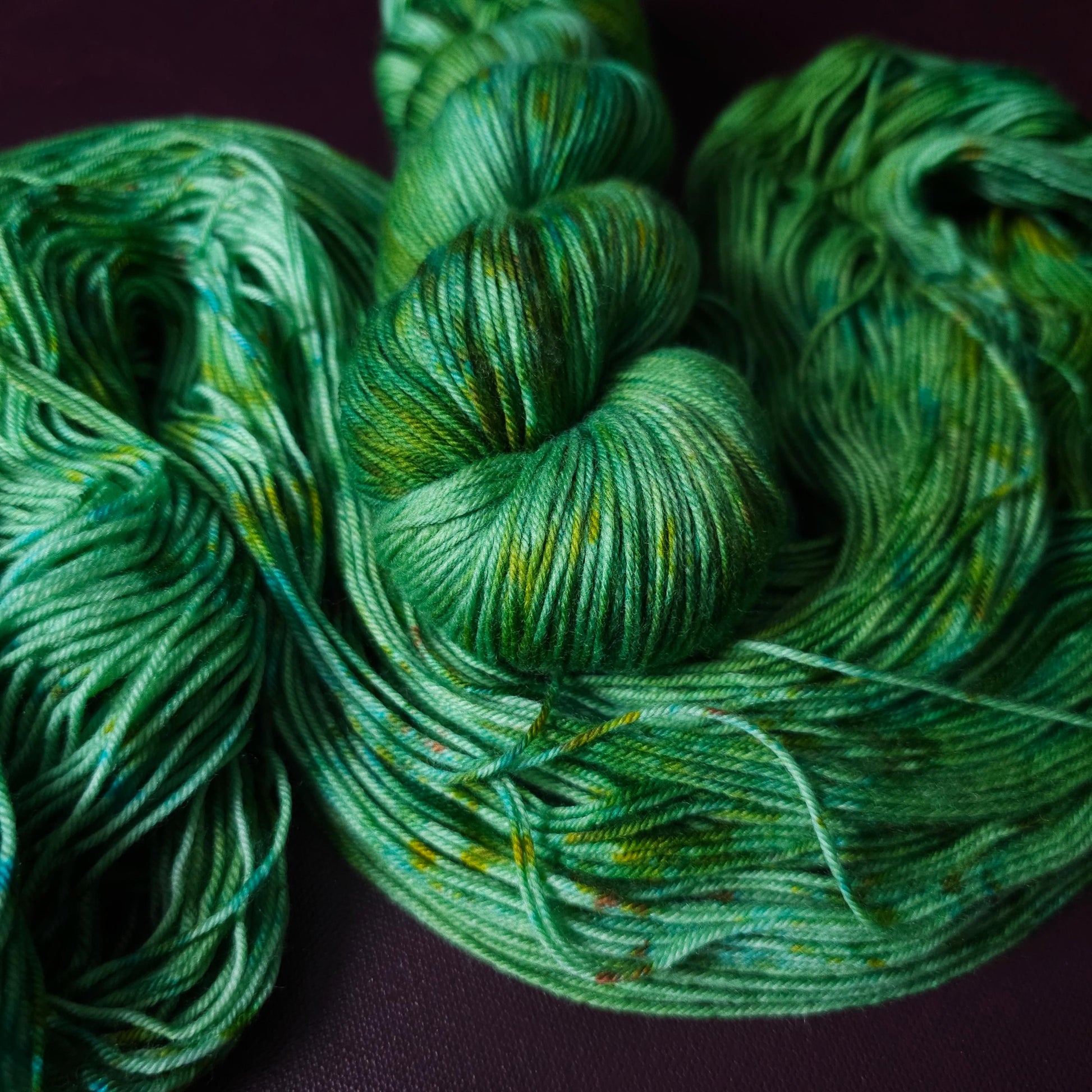 Crazy Sea Foam ~ hand dyed merino singles yarn, gifts for knitters, gold lurex sock yarn, colorful knitting supplies, merino crochet yarn