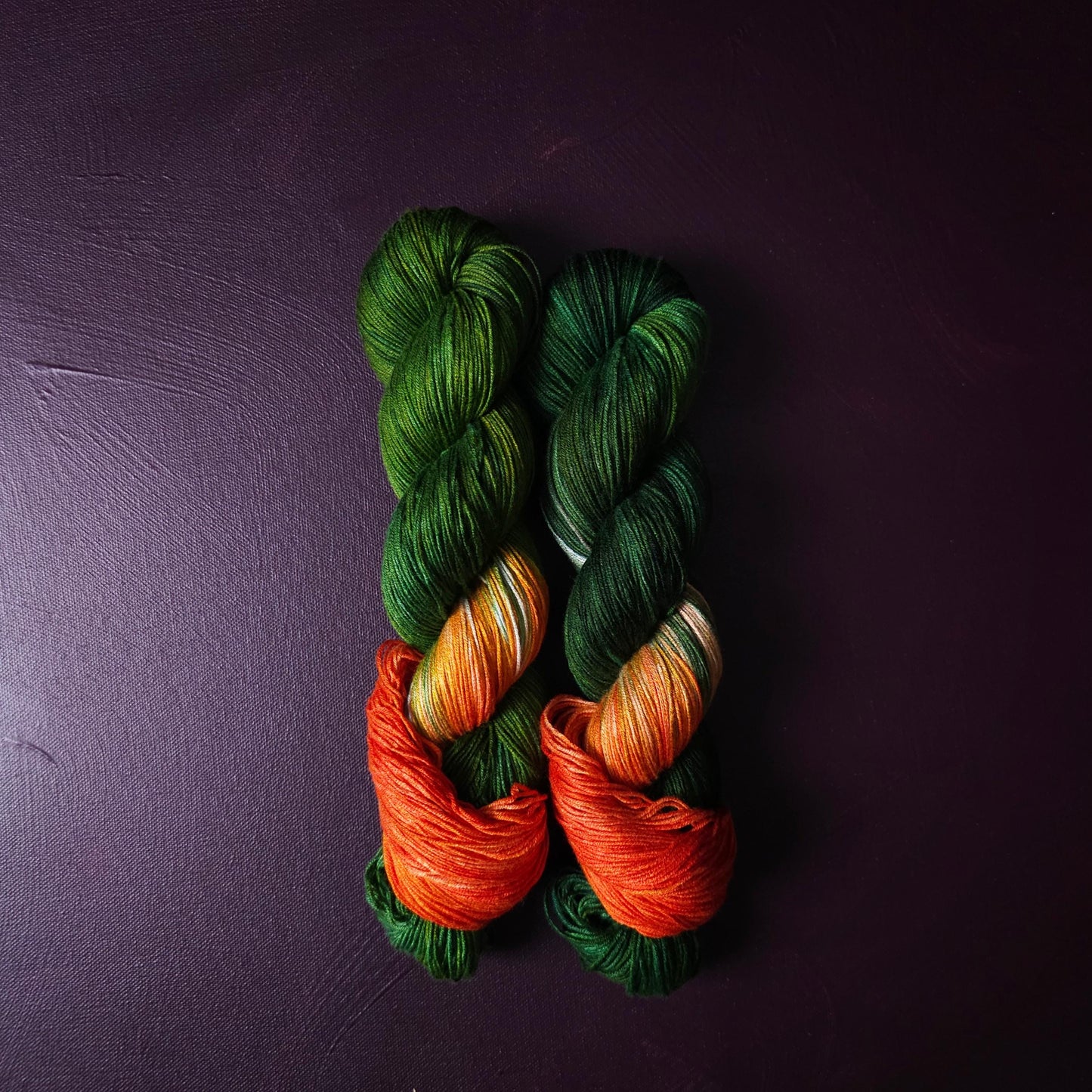 Hand dyed vegan yarn ~ Berries and Pines ~ fingering, DK weight tencel thread, mercerized cotton weaving yarn, bamboo yarn, hand painted