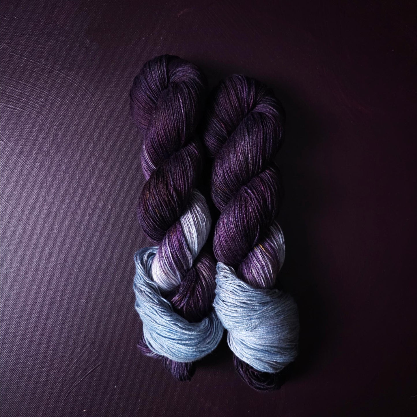 Hand dyed vegan yarn ~ Dusty Grapes ~ fingering, DK weight tencel thread, mercerized cotton weaving yarn, bamboo yarn, hand painted