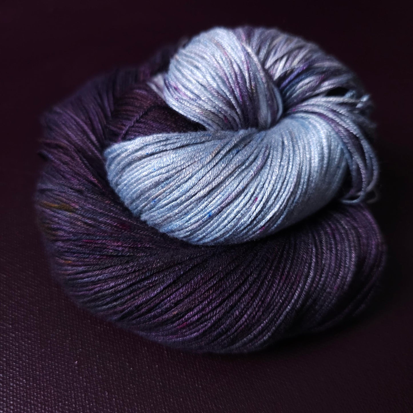 Hand dyed vegan yarn ~ Dusty Grapes ~ fingering, DK weight tencel thread, mercerized cotton weaving yarn, bamboo yarn, hand painted