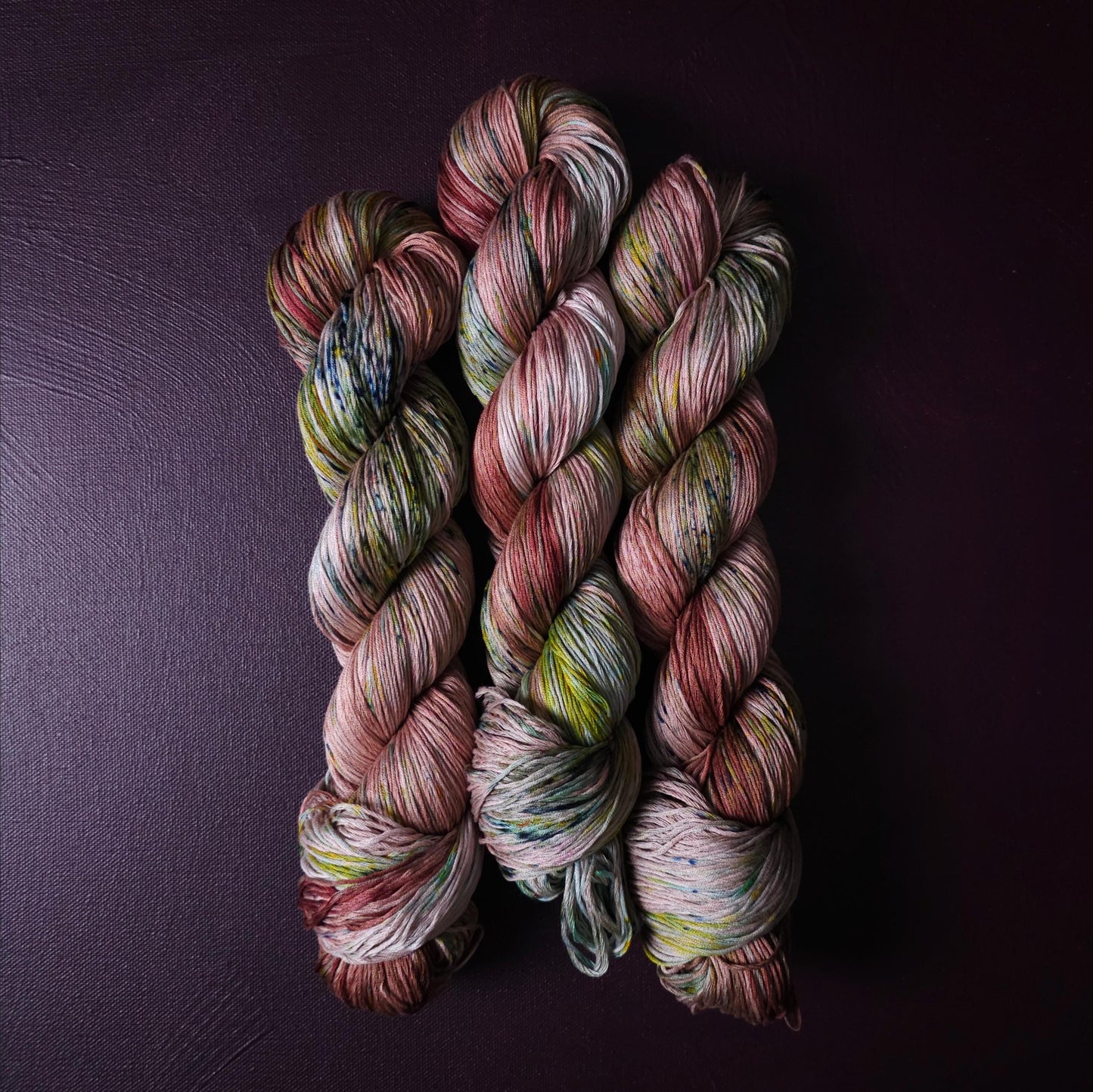Soft Oaks, Hand dyed vegan yarn, fingering / DK weight tencel, bamboo, mercerized cotton thread, hand painted knitting or crochet