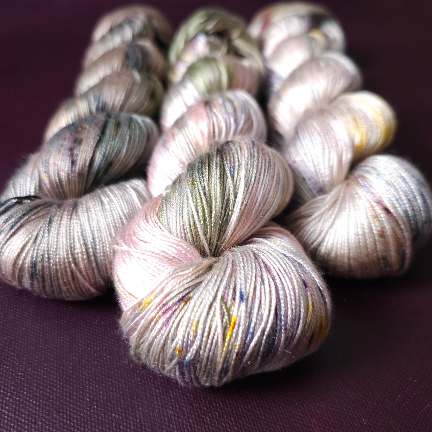 Lucky Dip Trio, Hand Dyed Vegan Yarn Set, One Of A Kind, Tencel Fingering Weight Yarn, Hand Painted Plant Based Crochet Thread