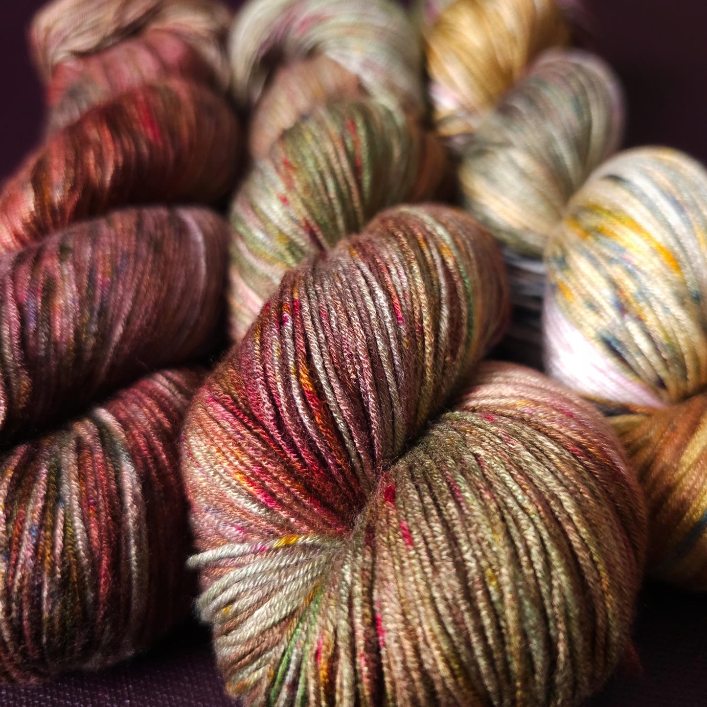 Lucky Dip Trio, Hand Dyed Vegan Yarn Set, One Of A Kind, Bamboo fingering Weight Yarn, Hand Painted Plant Based Crochet Thread, Knitting