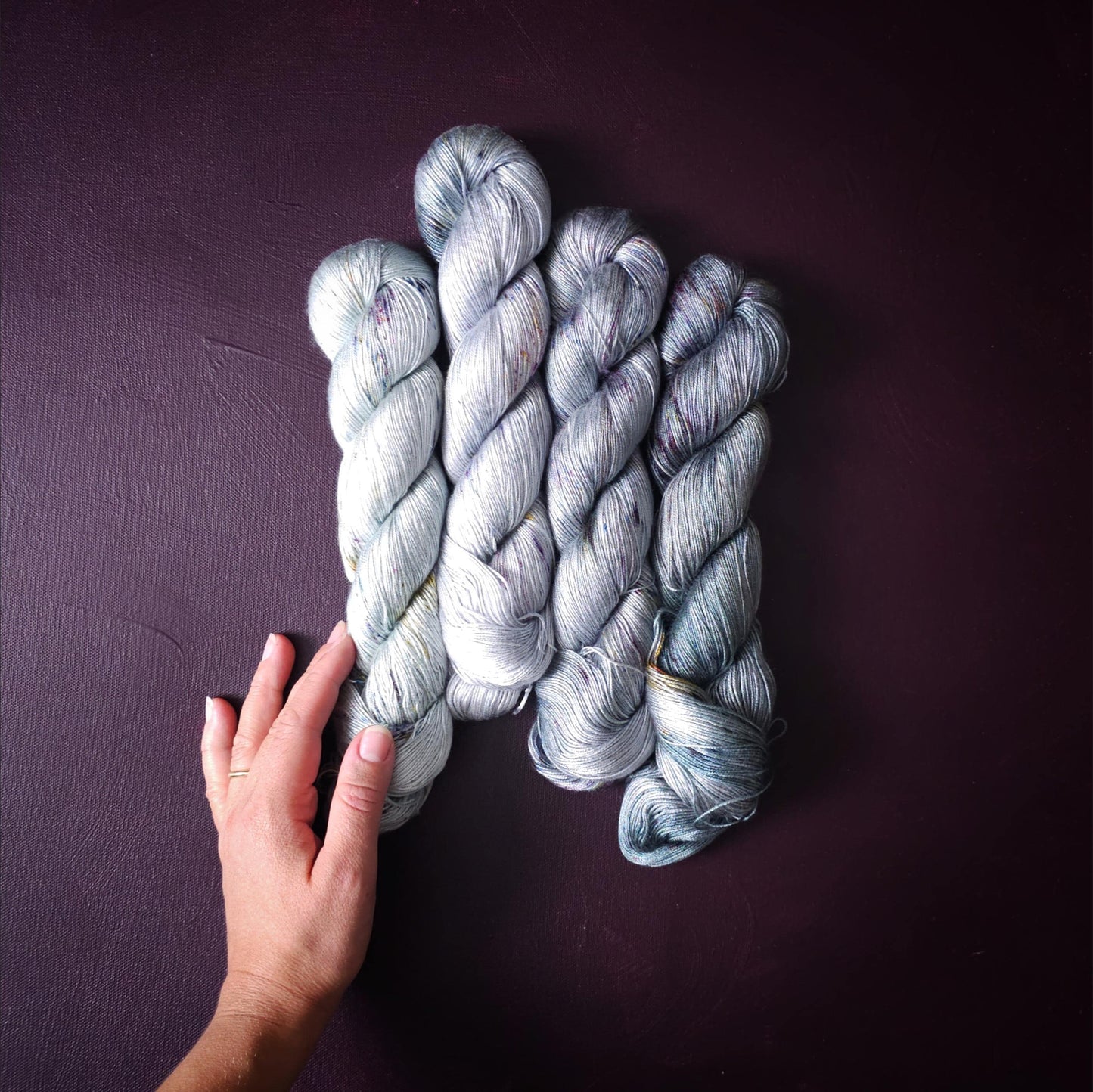 Lucky Dip nr 2 Hand Dyed Vegan Yarn Fade Set, One Of A Kind Knitting Yarn, Fingering Weight Tencel Yarn, Shiny Hand Painted Crochet Thread