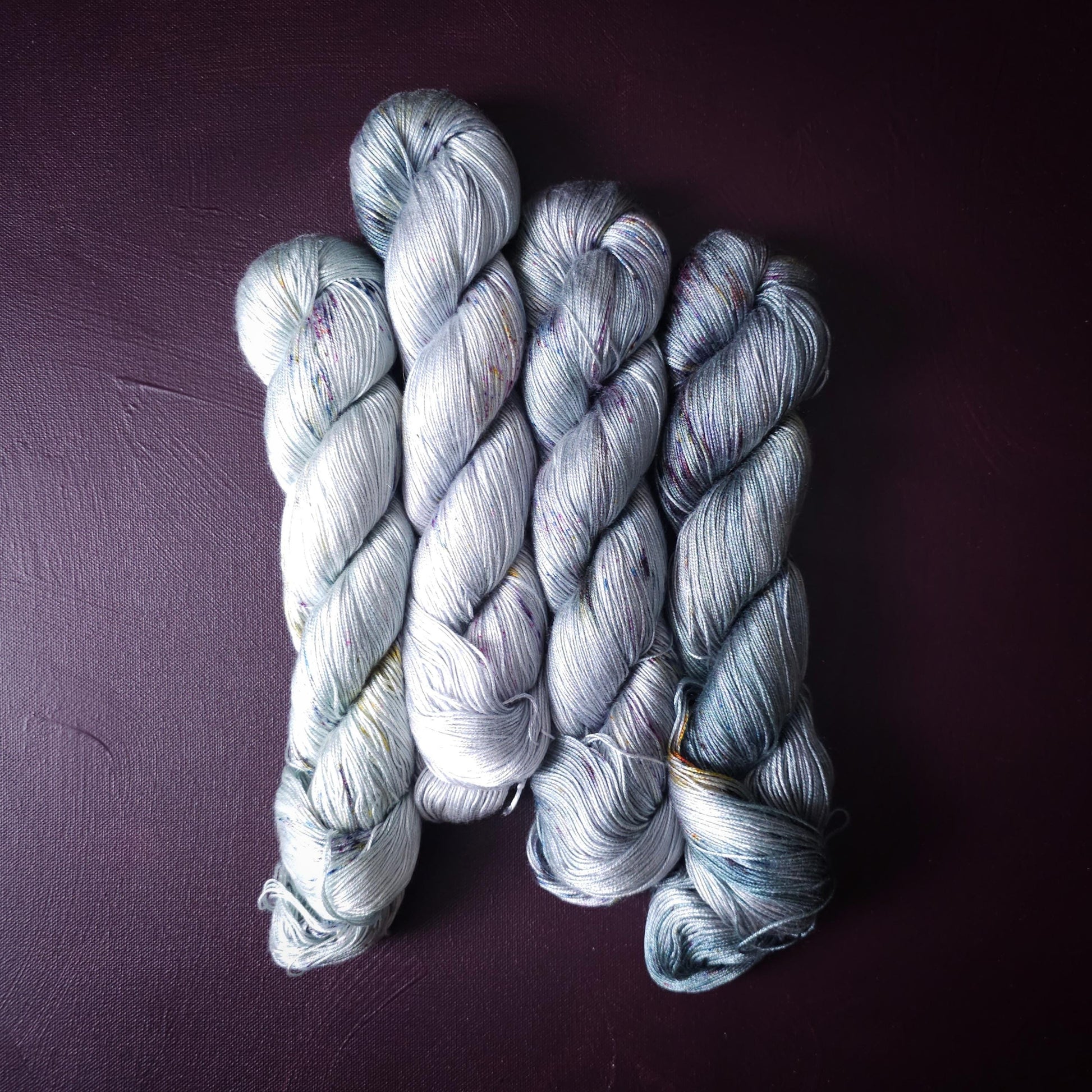 Lucky Dip nr 2 Hand Dyed Vegan Yarn Fade Set, One Of A Kind Knitting Yarn, Fingering Weight Tencel Yarn, Shiny Hand Painted Crochet Thread