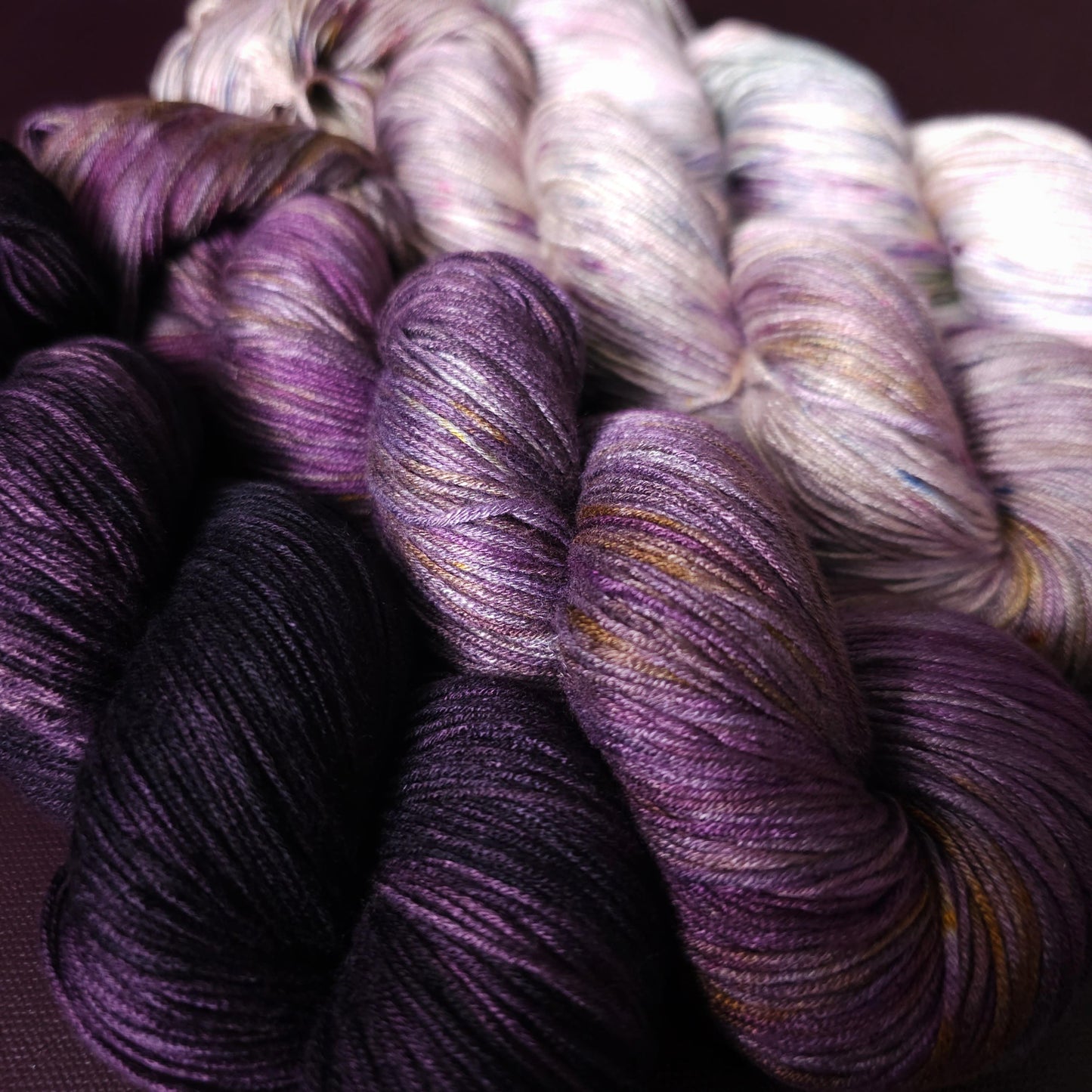 Lucky Dip, Hand Dyed Vegan Yarn Fade Set, One Of A Kind Knitting Yarn, Fingering Weight bamboo Yarn, Shiny Hand Painted Crochet Thread