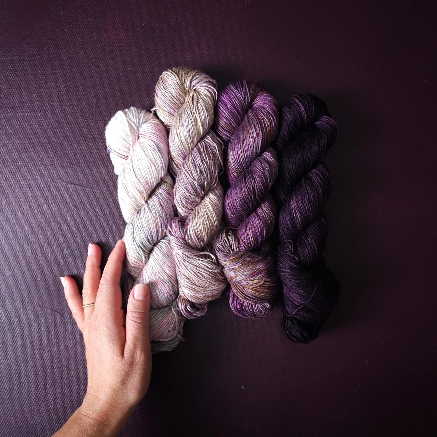 Lucky Dip, Hand Dyed Vegan Yarn Fade Set, One Of A Kind Knitting Yarn, Fingering Weight bamboo Yarn, Shiny Hand Painted Crochet Thread